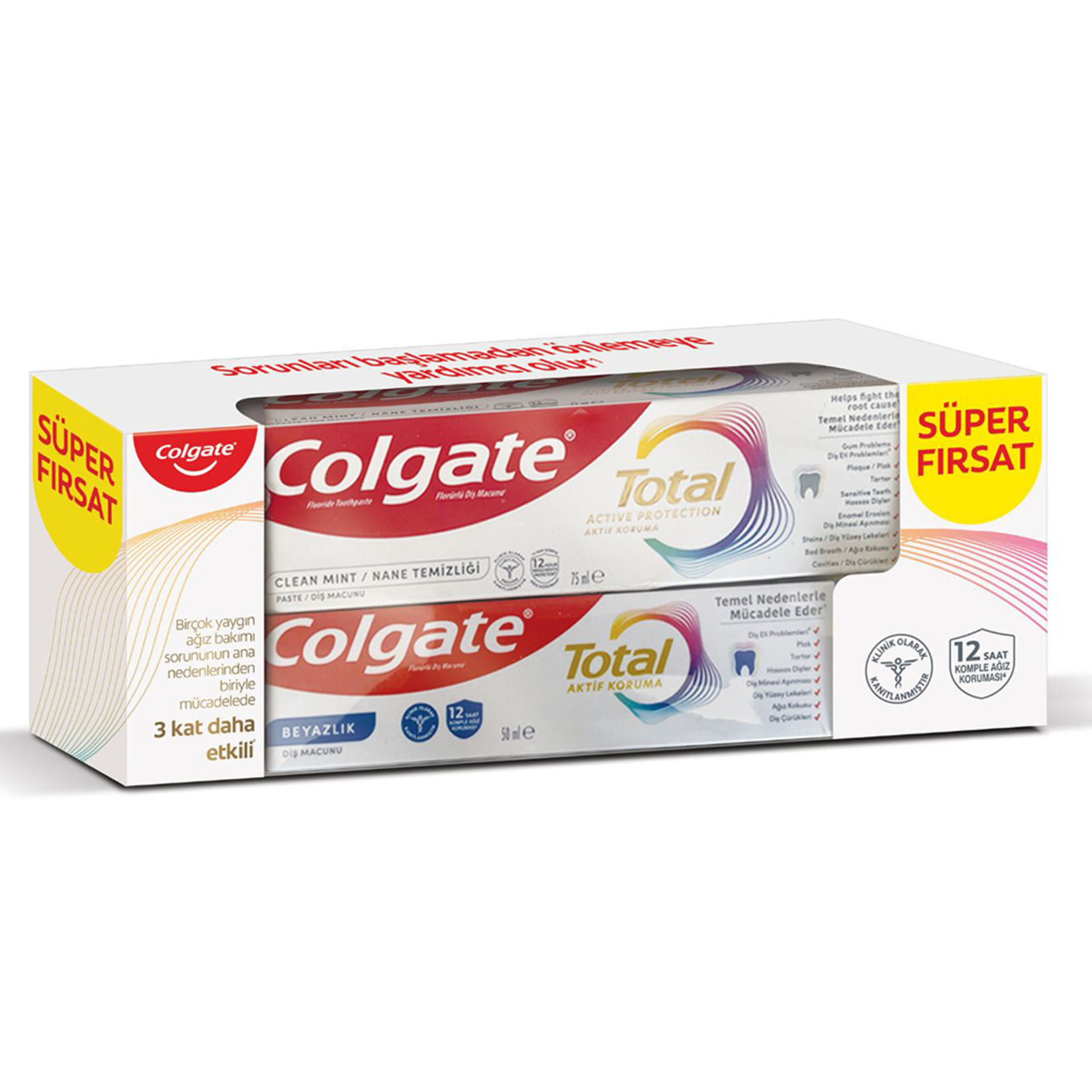 Colgate Total Nane Temizliği 75 Ml + Beyazlık 50 Ml