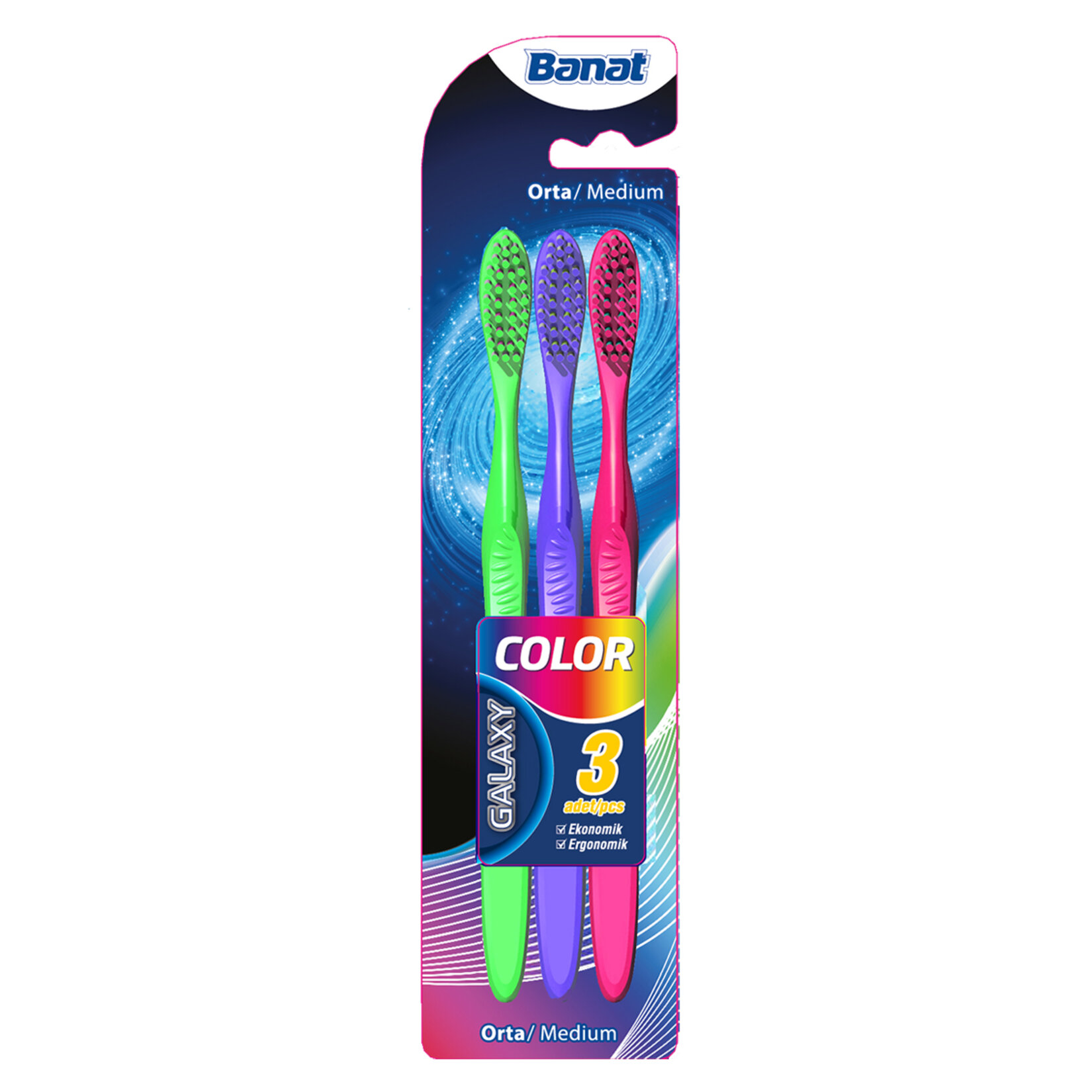 Banat Galaxy Color 3Lü Diş Fırçası