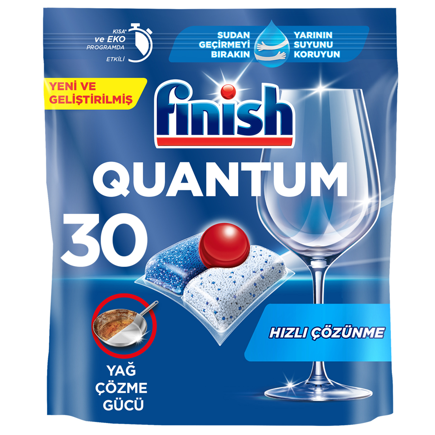 Finish Quantum 30 Kapsül Bulaşık Makinesi Deterjanı Tableti