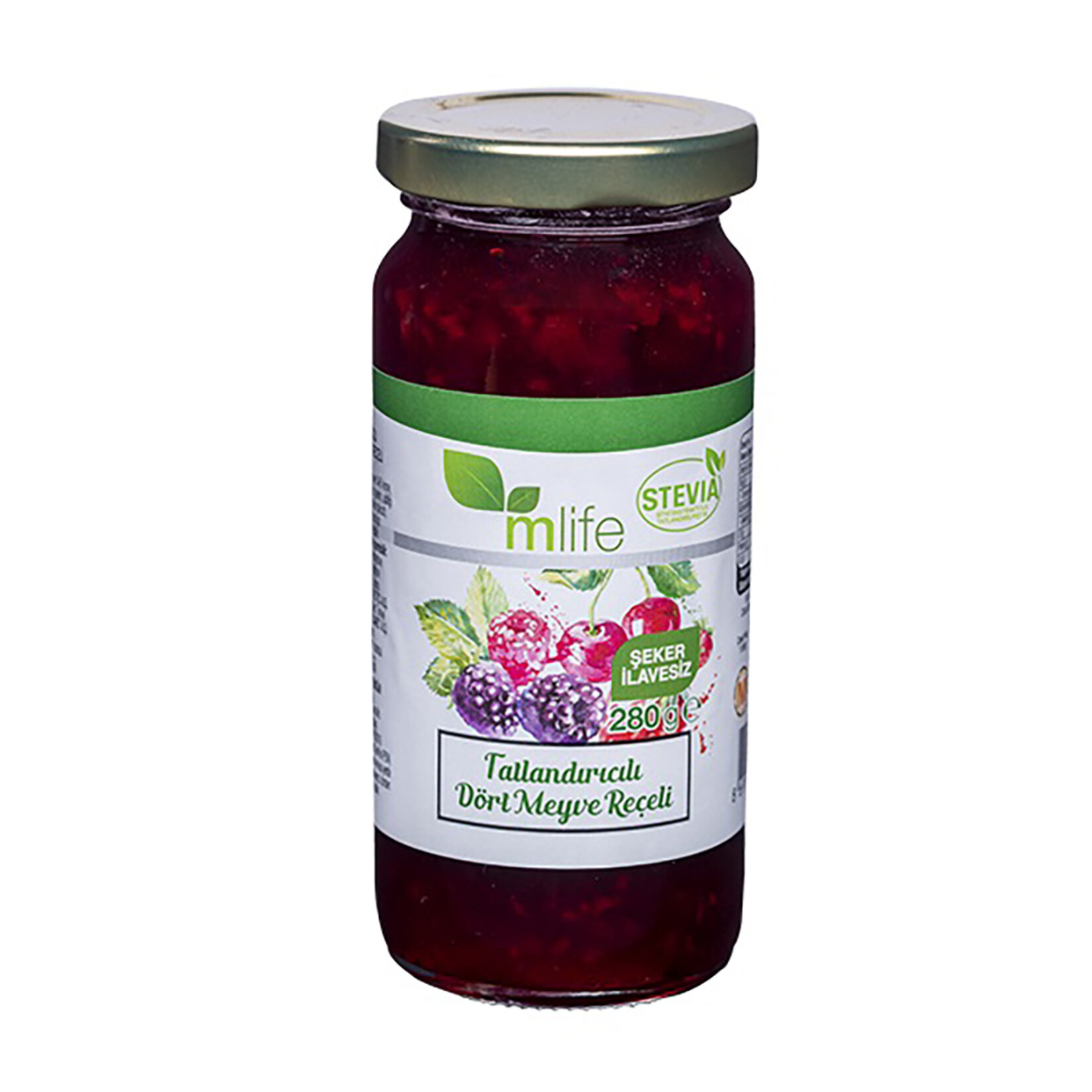 M Life Tatlandırıcılı Dört Meyve Reçeli 280 G