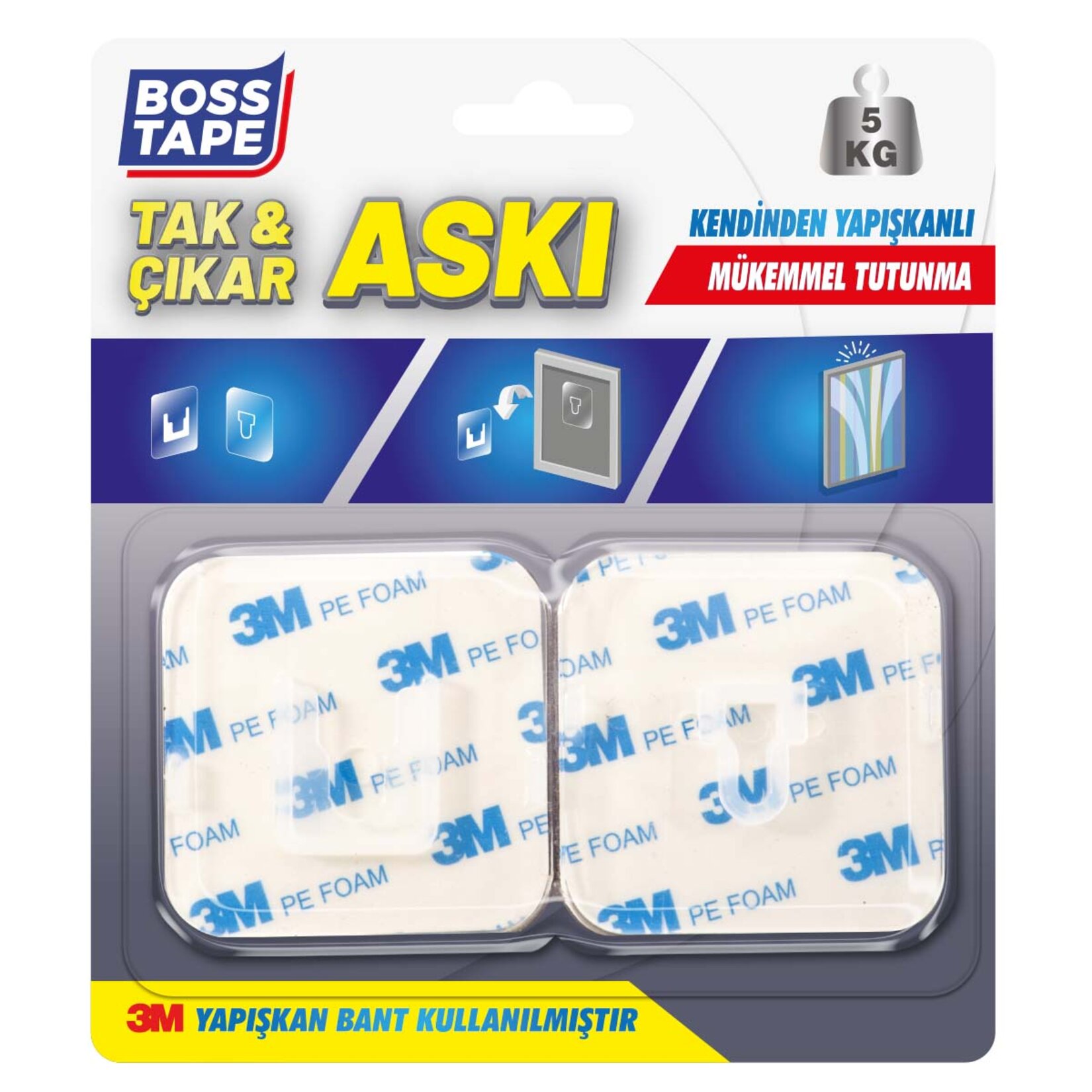 Boss Tape Tak Çıkar Duvar Askısı