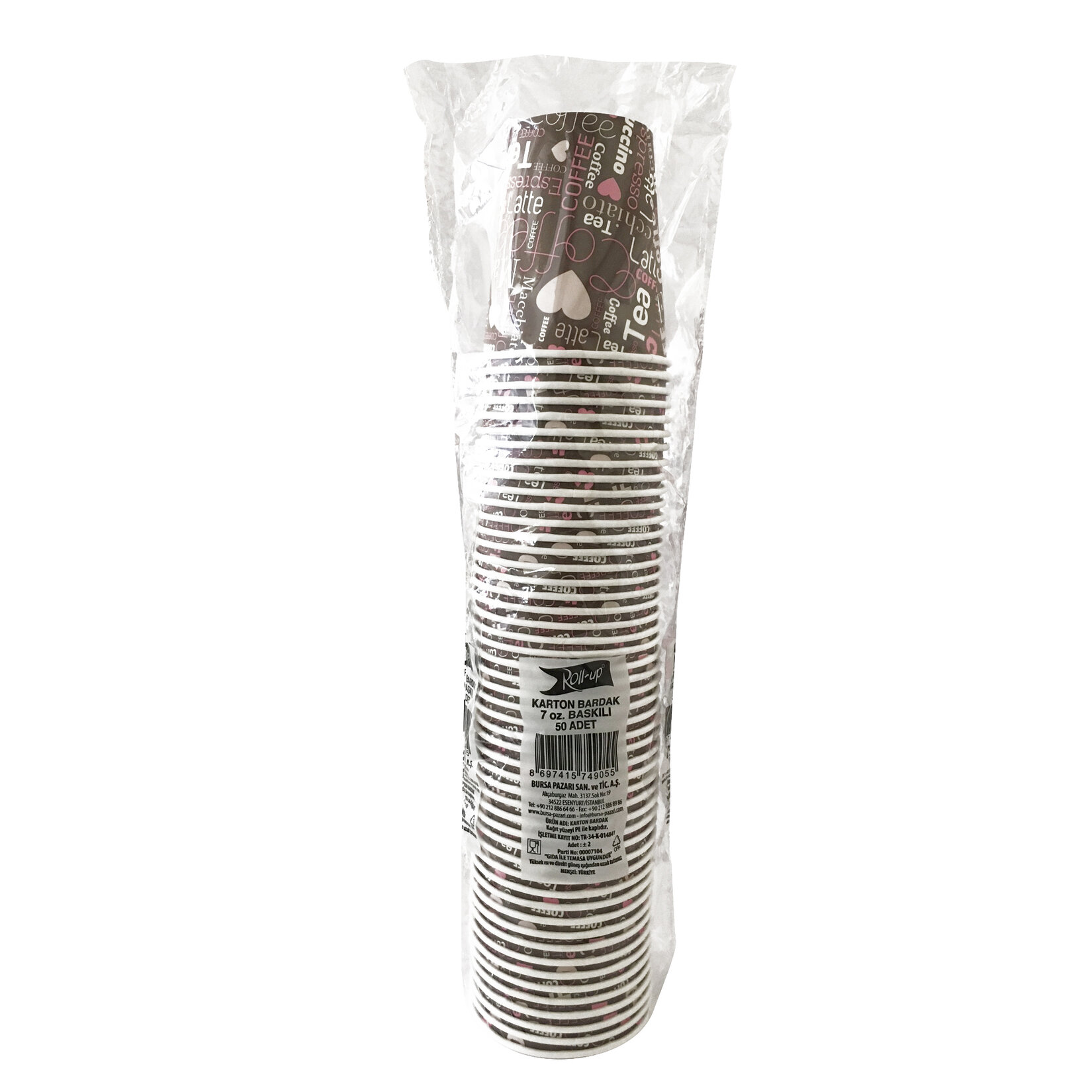 Roll-Up Karton Bardak 7 Oz 50'li