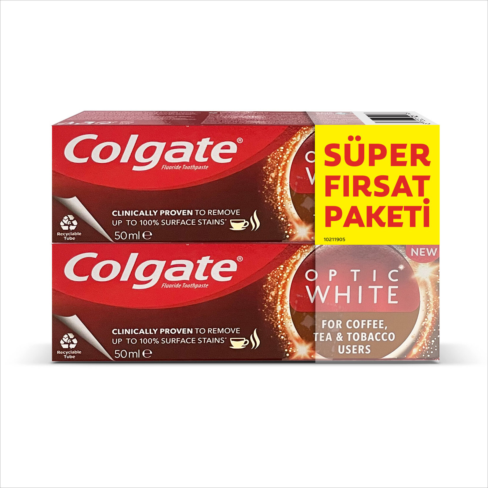 Colgate Optic White Kahve Çay Diş Macunu 2x50Ml