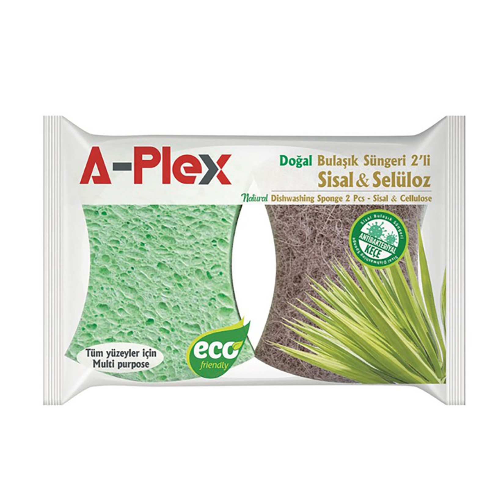 A-plex Sisal Selülozik Bulaşık Süngeri 2'li