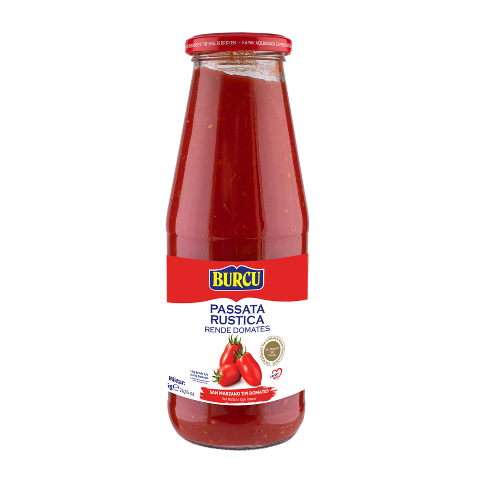 Burcu İtalyan San Marzano Tipi Rende Domates 685 G