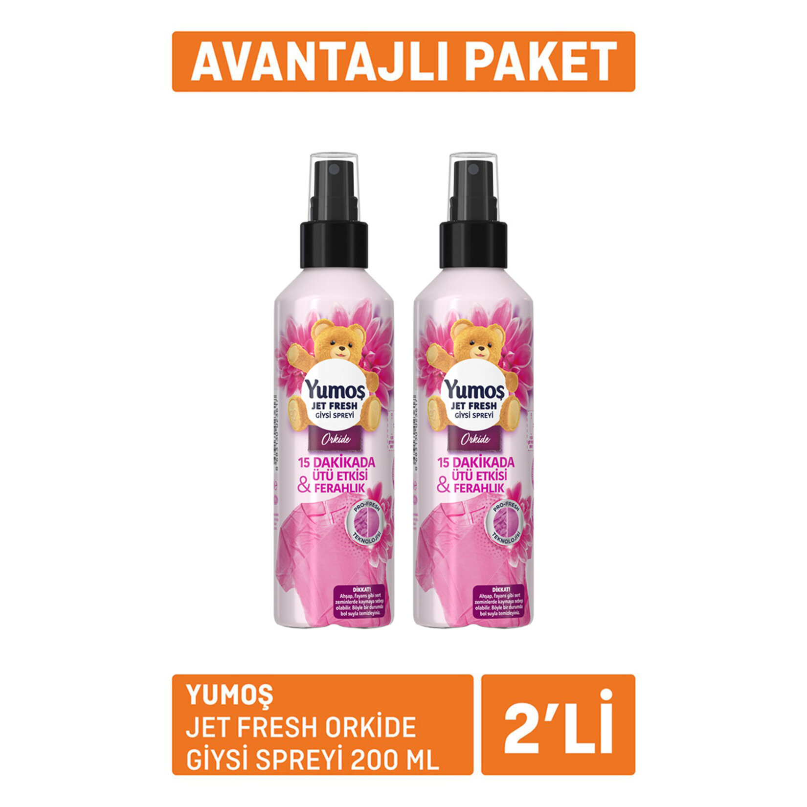 Yumoş Jet Fresh Orkide Giysi Spreyi 2X200 Ml