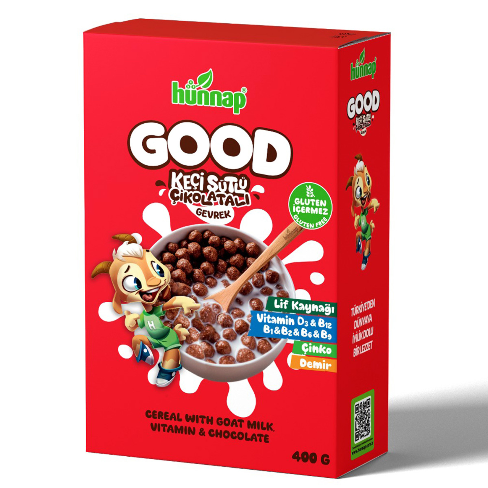Hünnap Good Keçi Sütlü Çikolatalı Glütensiz Gevrek 400 G