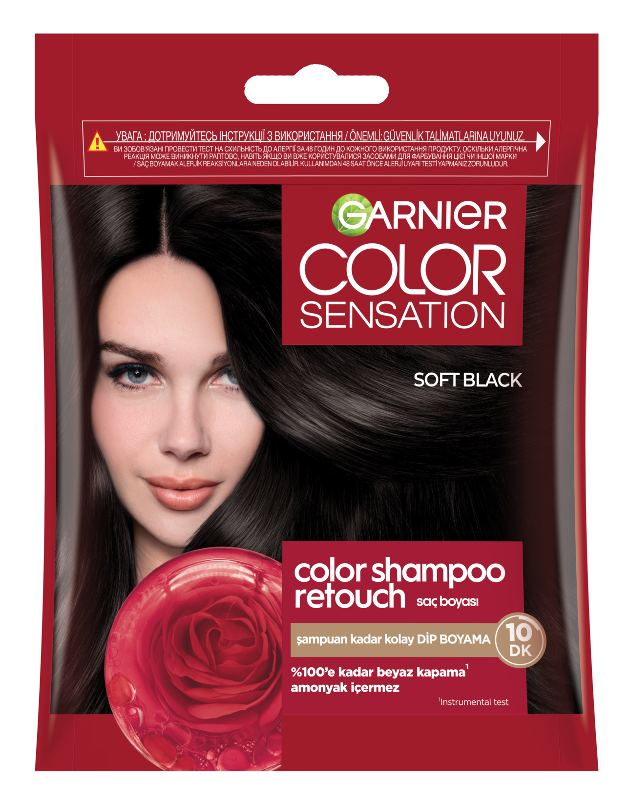 Garnier Color Shampoo Retouch Şampuan Kolaylığında Dip Boyası, Siyah 2.0 40 Ml