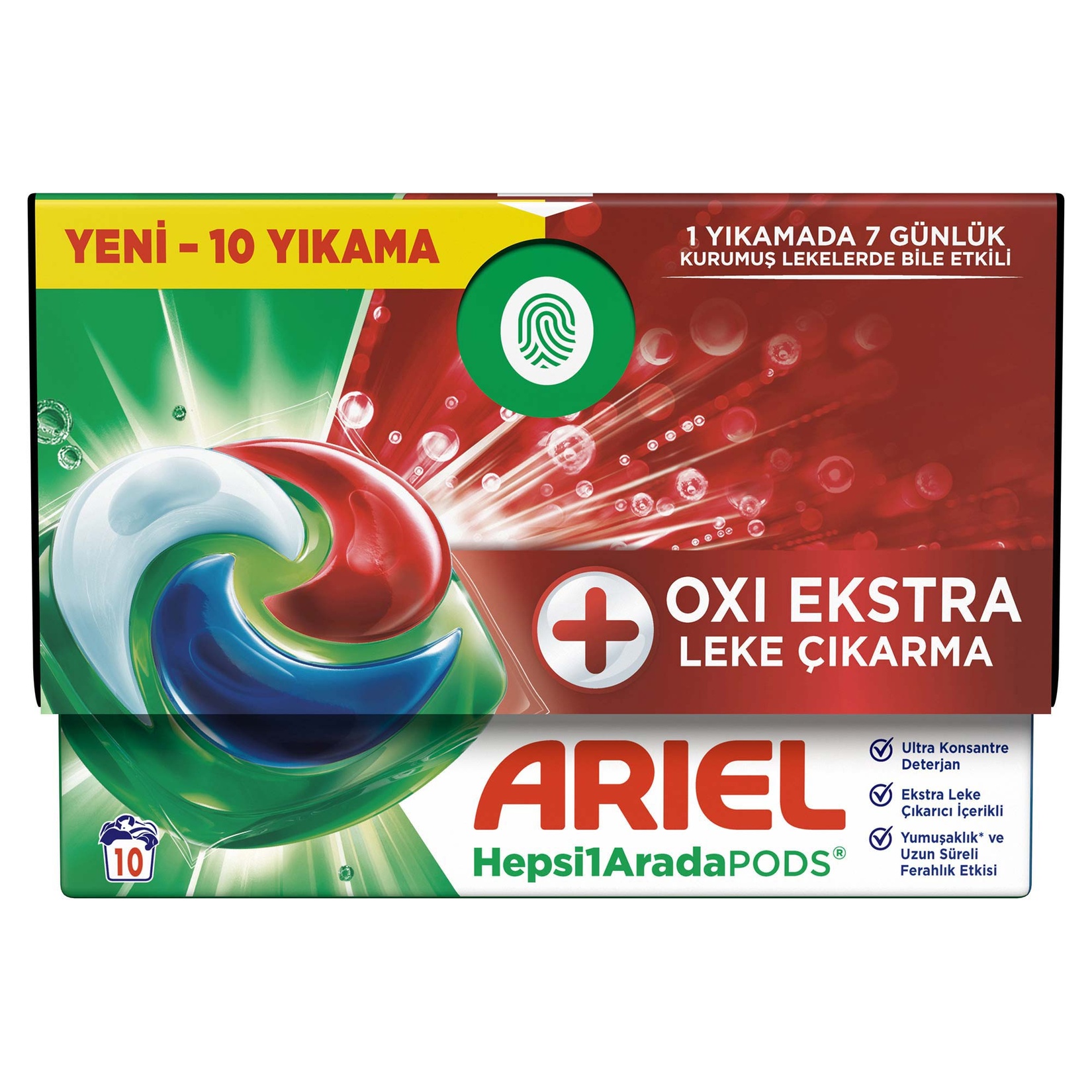 Ariel Hepsi1Arada PODS® Oxi Extra Leke Çıkarma Kapsül Çamaşır Deterjanı Beyazlar ve Renkliler 10 Yıkama 245 G