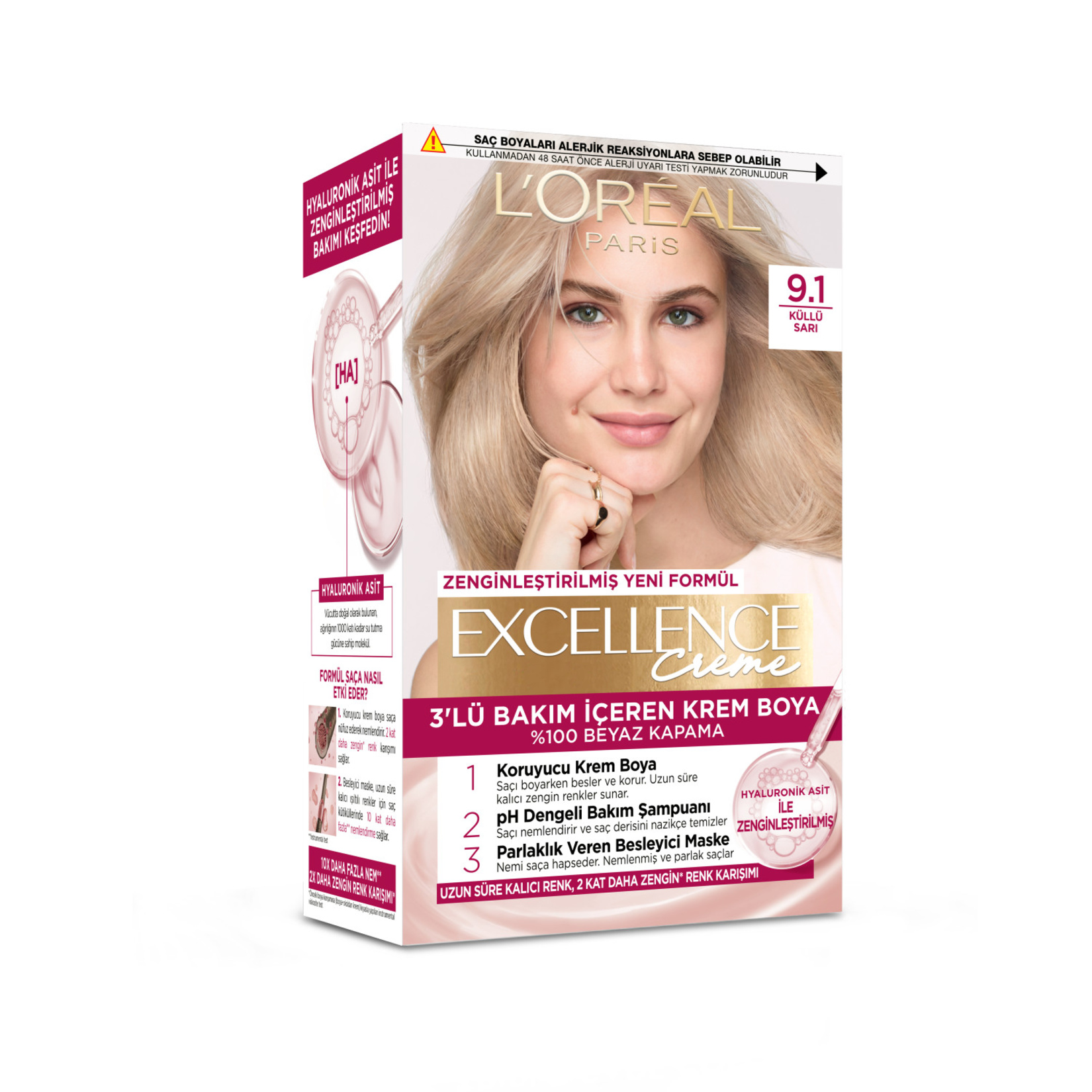 Excellence Creme 9.1 Sarı Küllü Saç Boyası 192 Ml