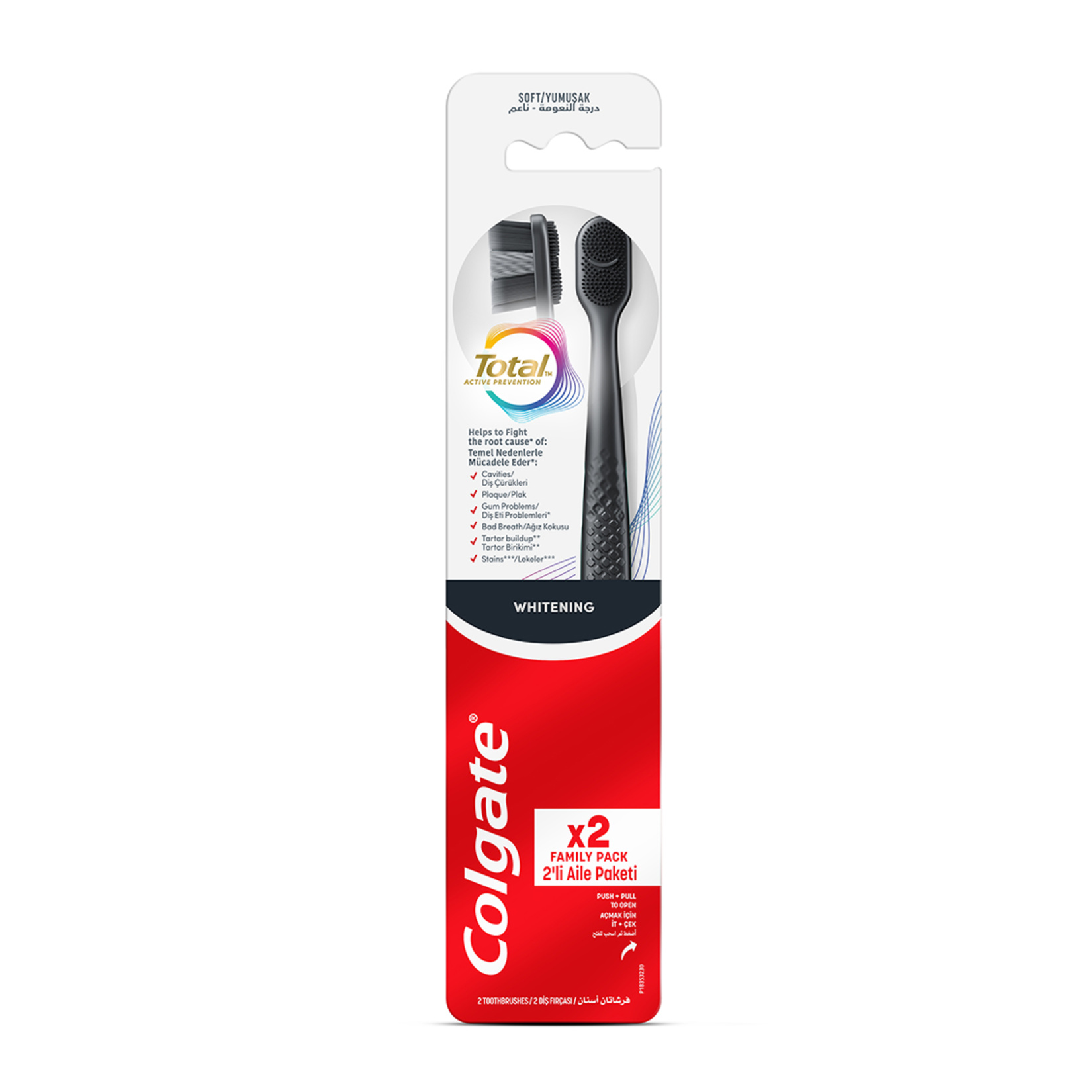 Colgate Total Black Whitening Restore Diş Fırçası 1+1