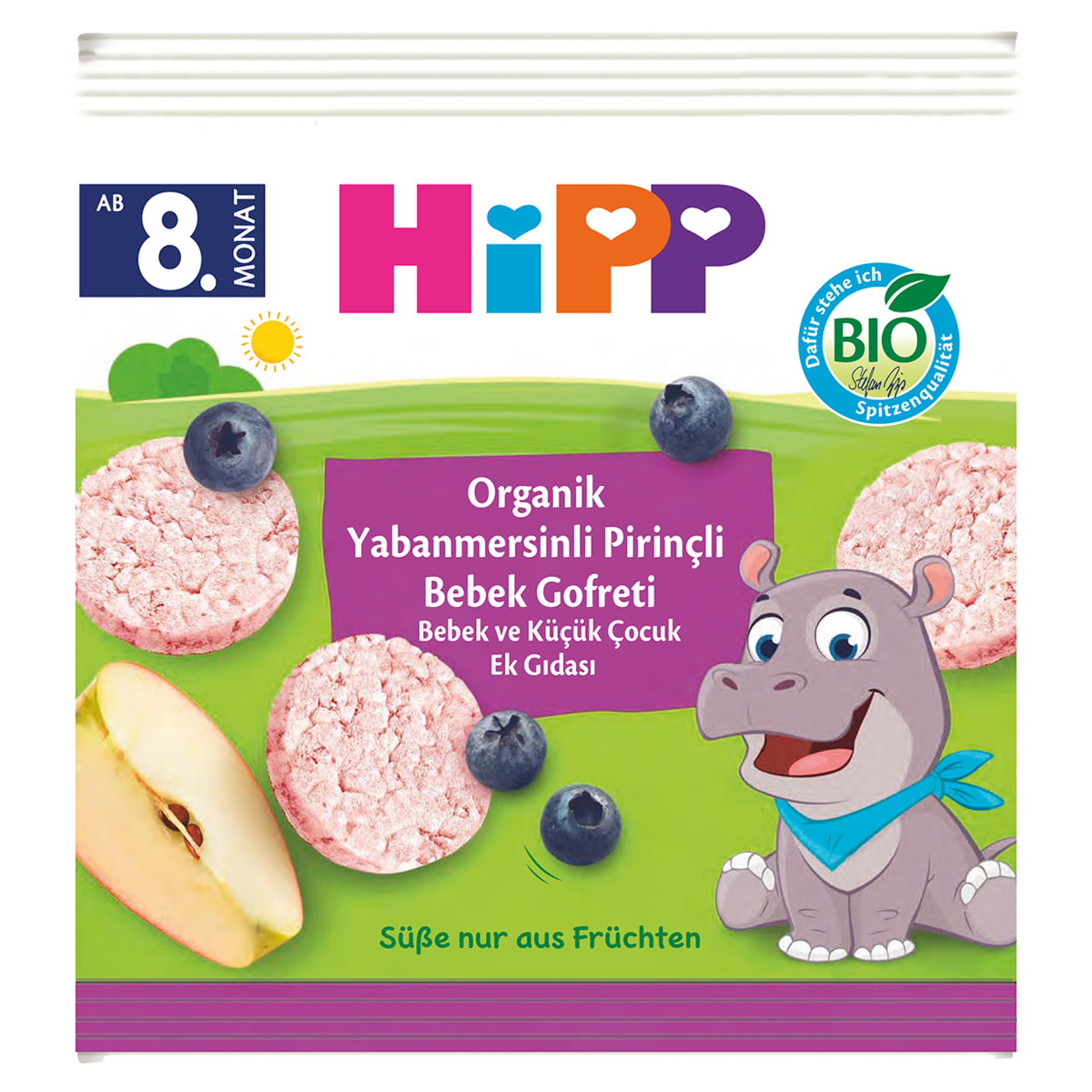Hipp Organik Pirinçli Yaban Mersinli Bebek Gofreti 30 G