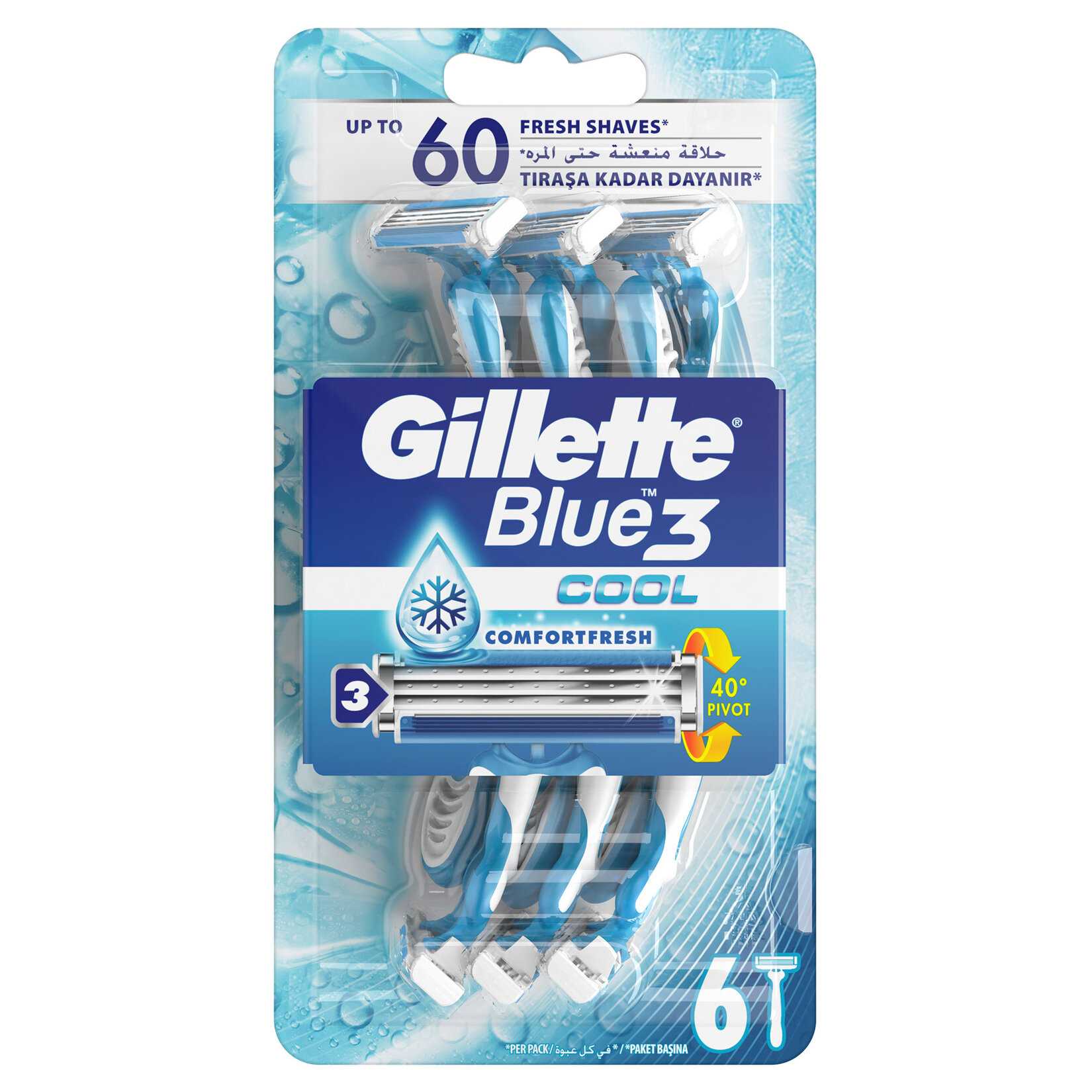 Gillette Blue3 Plus Cool Tıraş Bıçağı 6'lı