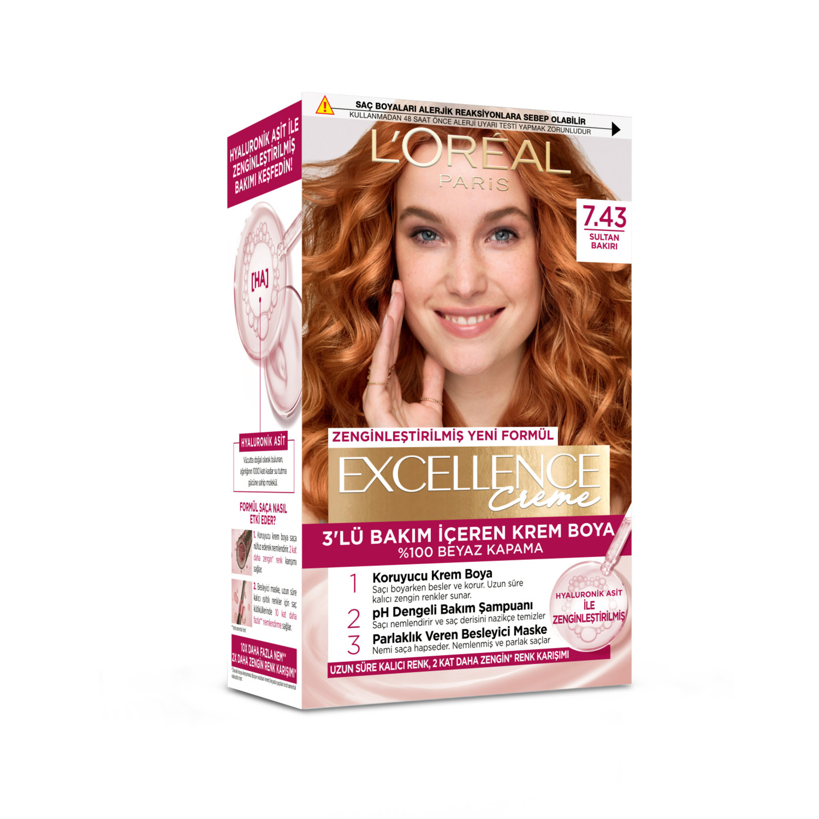 Excellence Creme Saç Boyası - 7.43 Sultan Bakırı 192 Ml