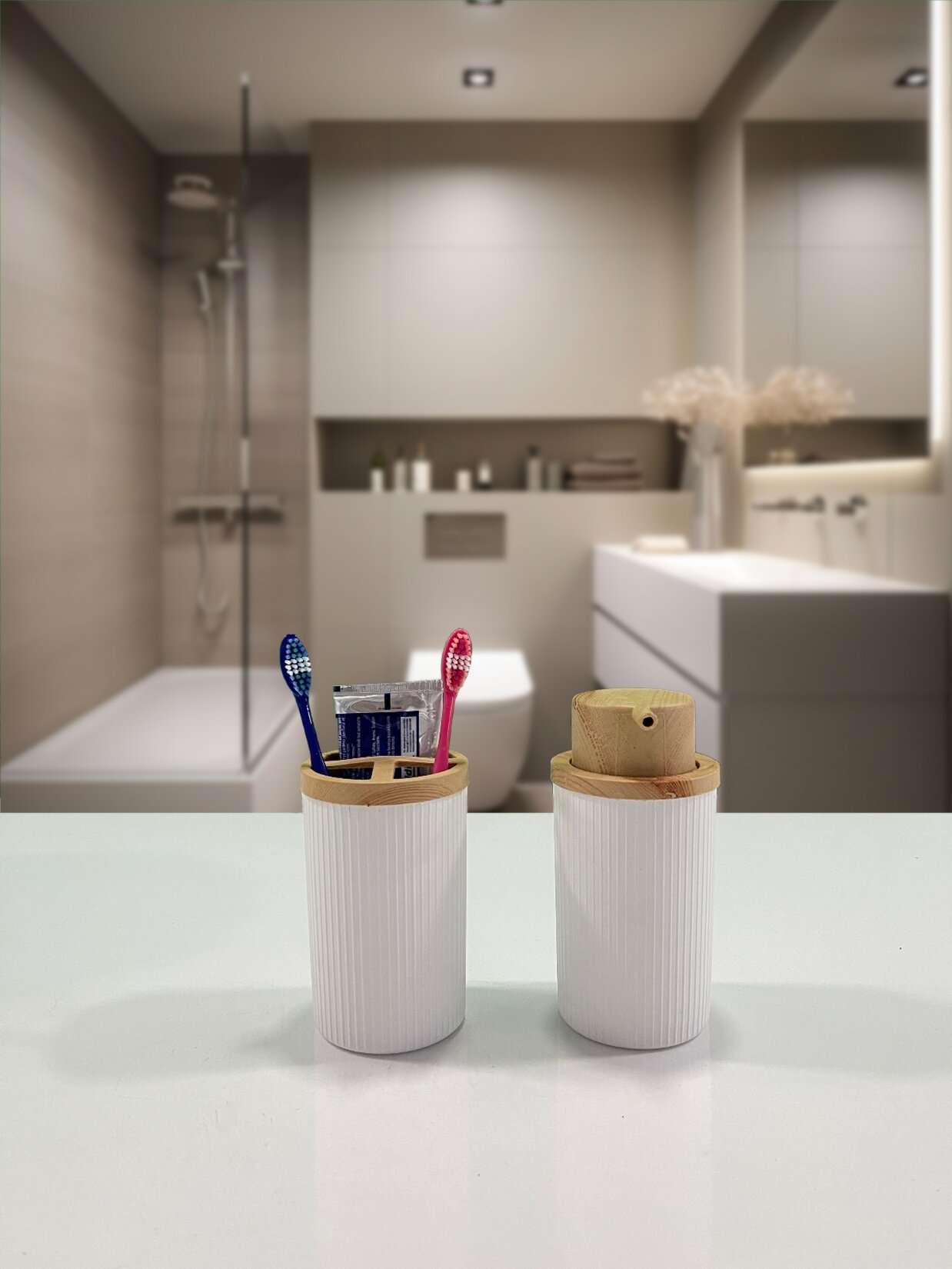 Panthera Miami Banyo Takımı Bambu 2'li
