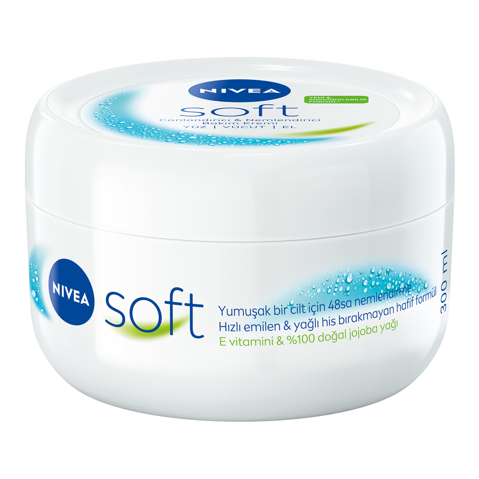 NIVEA Soft Nemlendirici El, Yüz ve Vücut Bakım Kremi 300 Ml