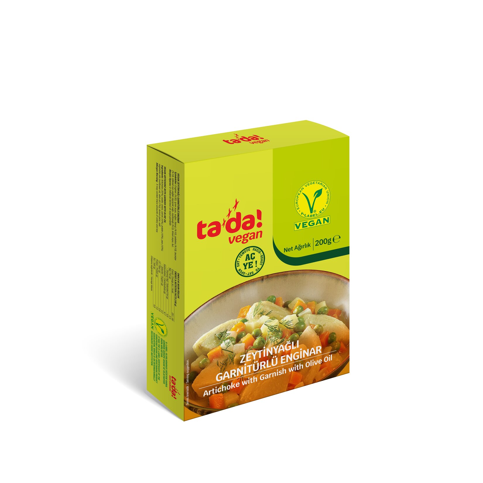 Tada Vegan Zeytinyağlı Garnitürlü Enginar 200 G
