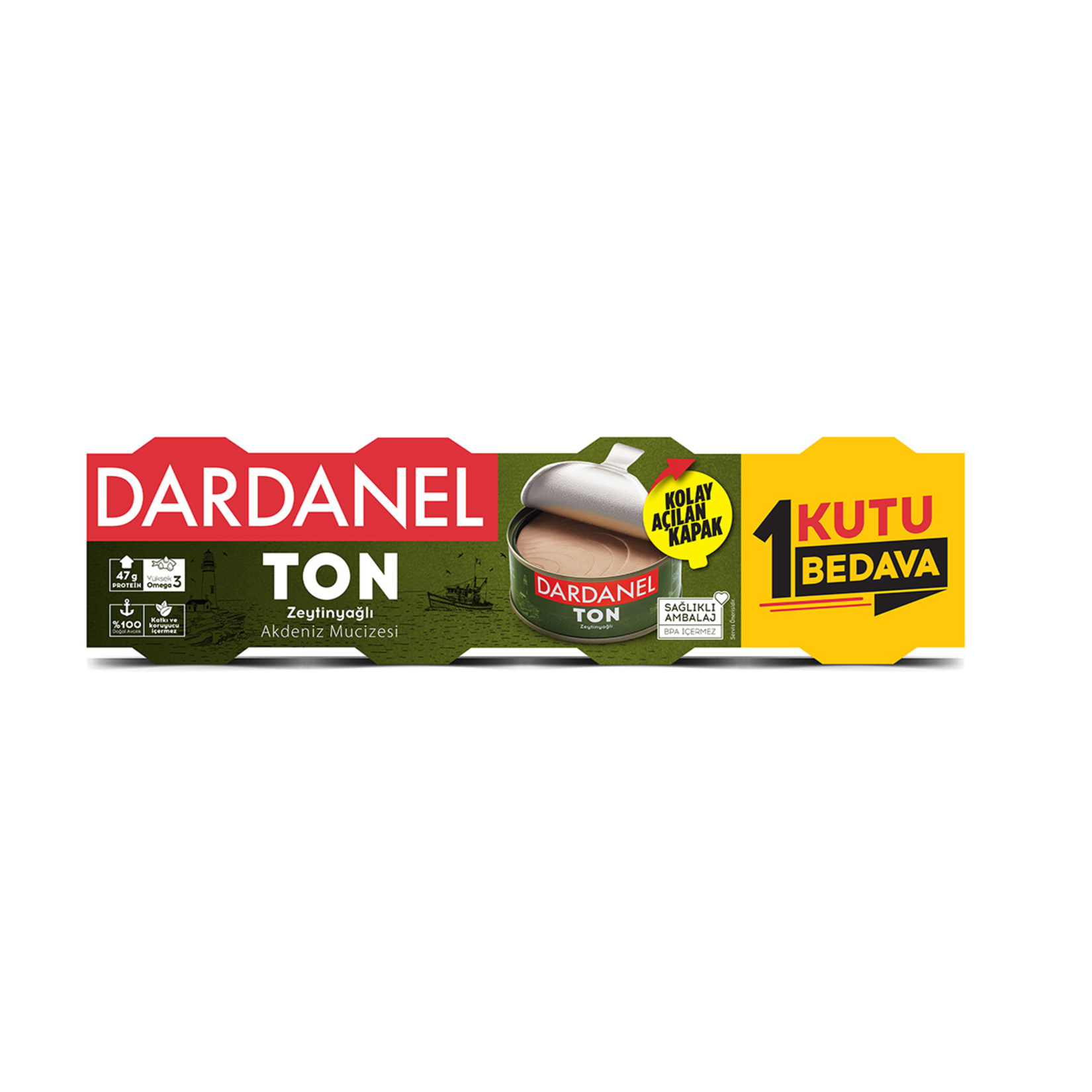 Dardanel Zeytinyağlı Ton 4x75G 1 Kutu Bedava