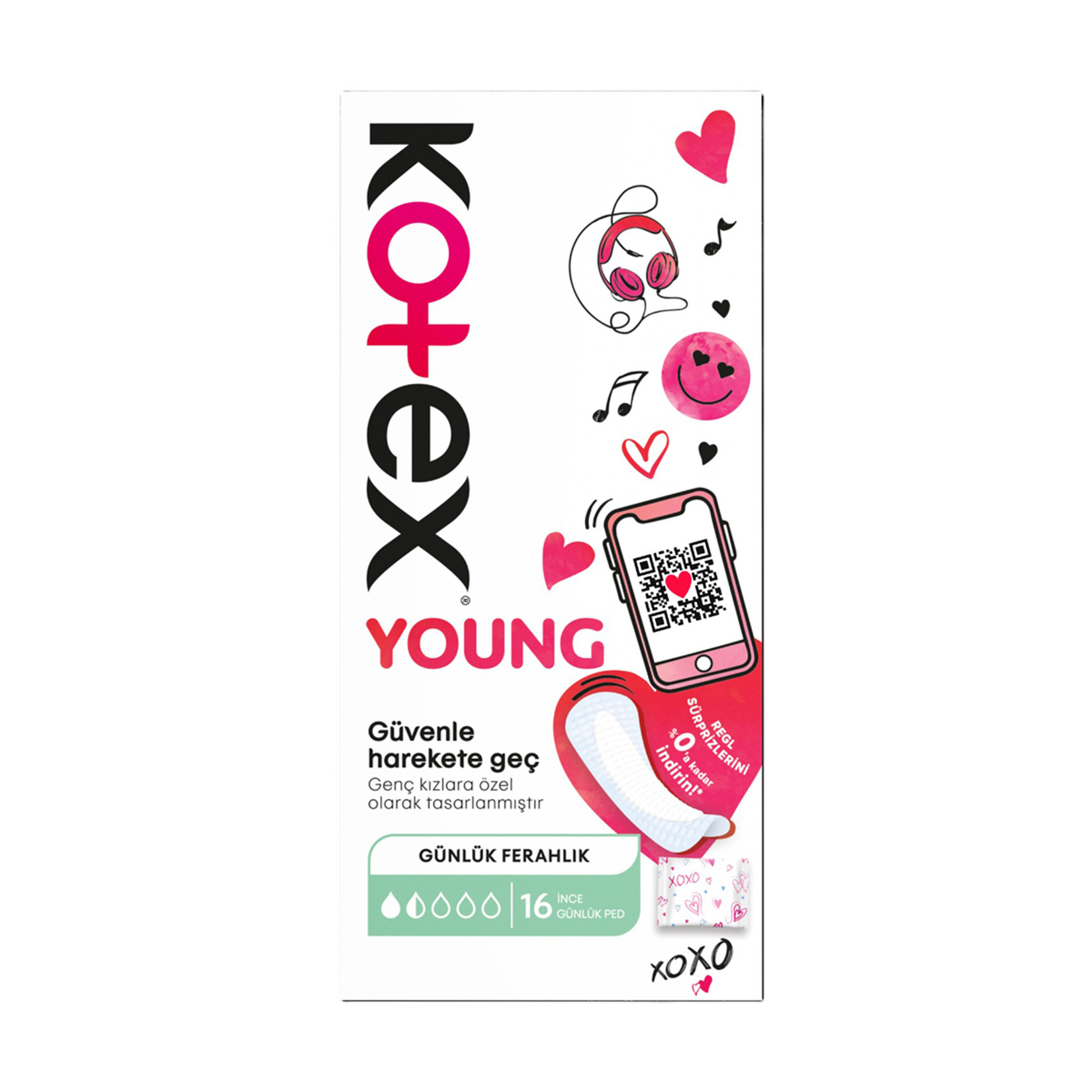 Kotex Young Günlük Ped 16'lı