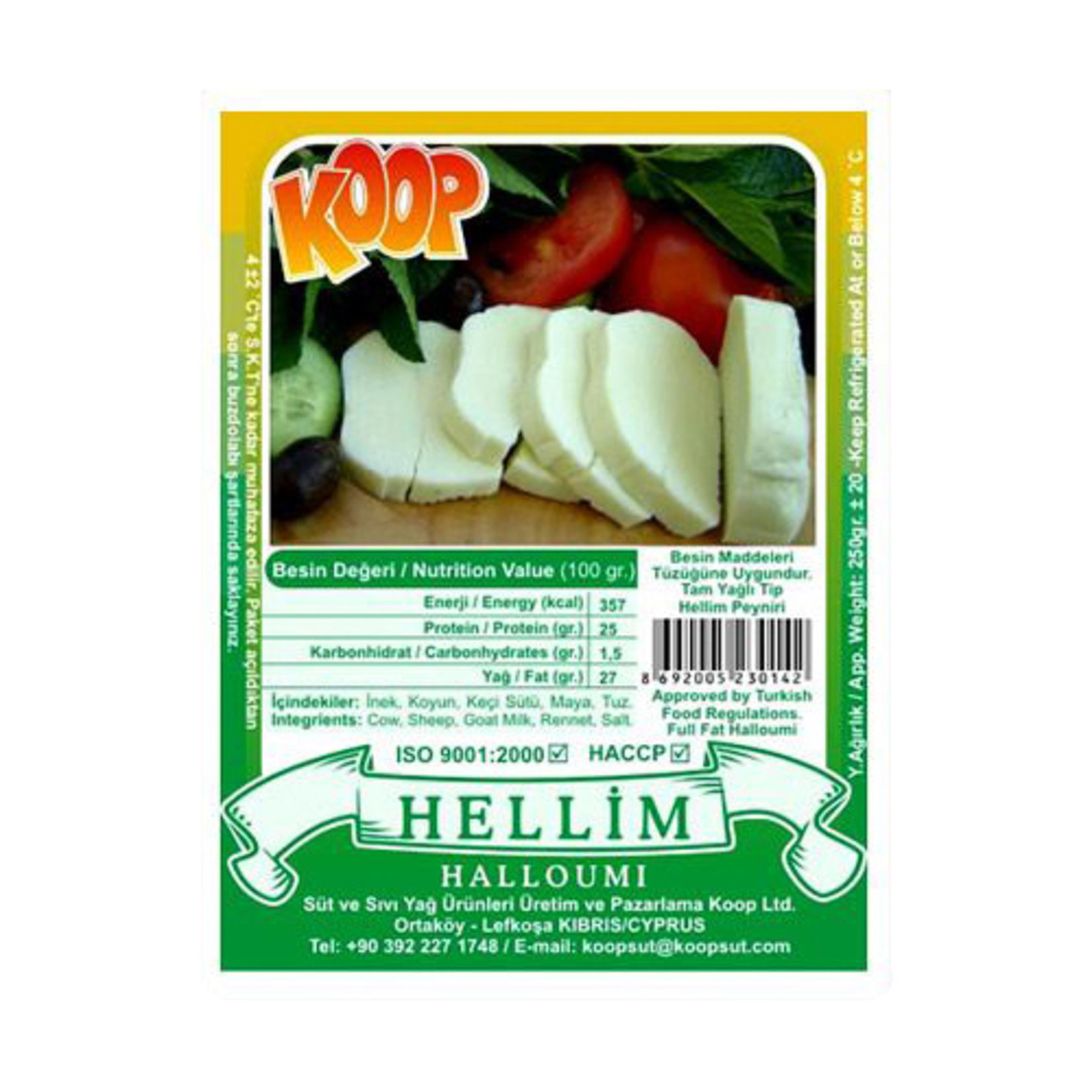 Koop Süt Hellim Peyniri 250 G