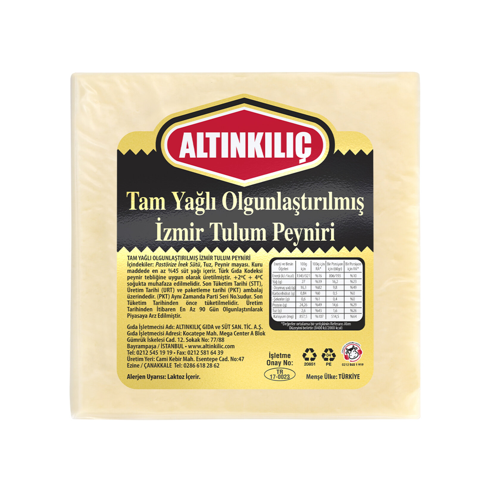 Altınkılıç Tam Yağlı Tulum Peynir Kg