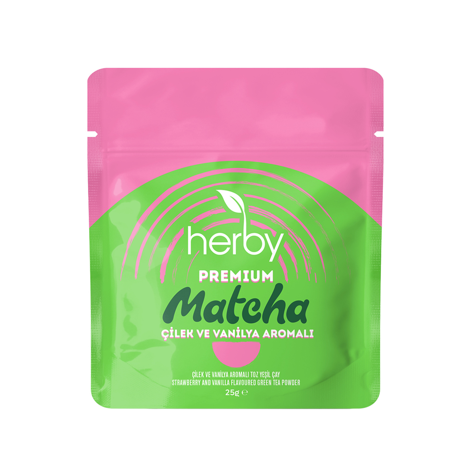 Herby Premium Matcha Çilek ve Vanilya Aromalı 25 G