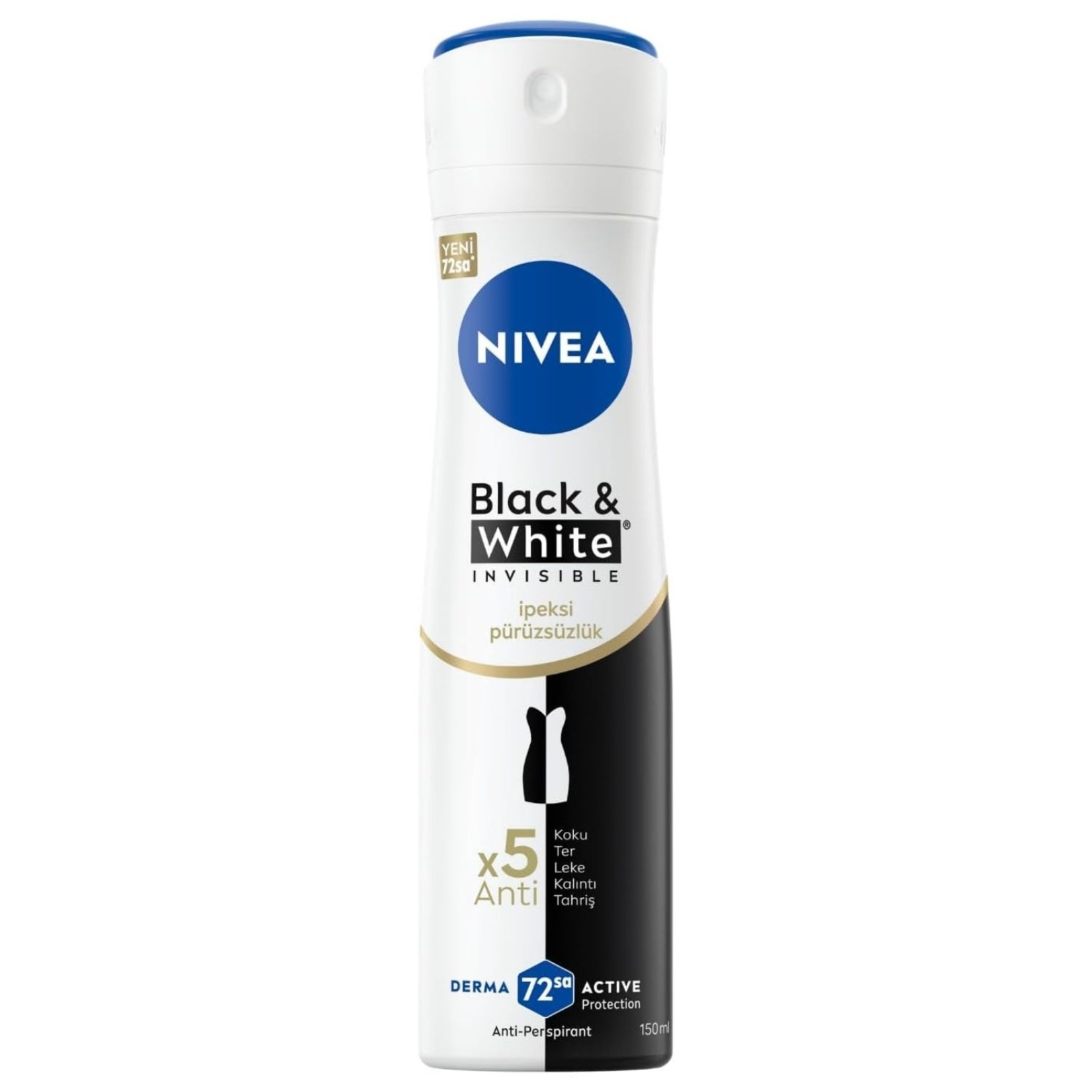 NIVEA Kadın Sprey Deodorant Black&White 72 Saat Anti-perspirant 150 ml