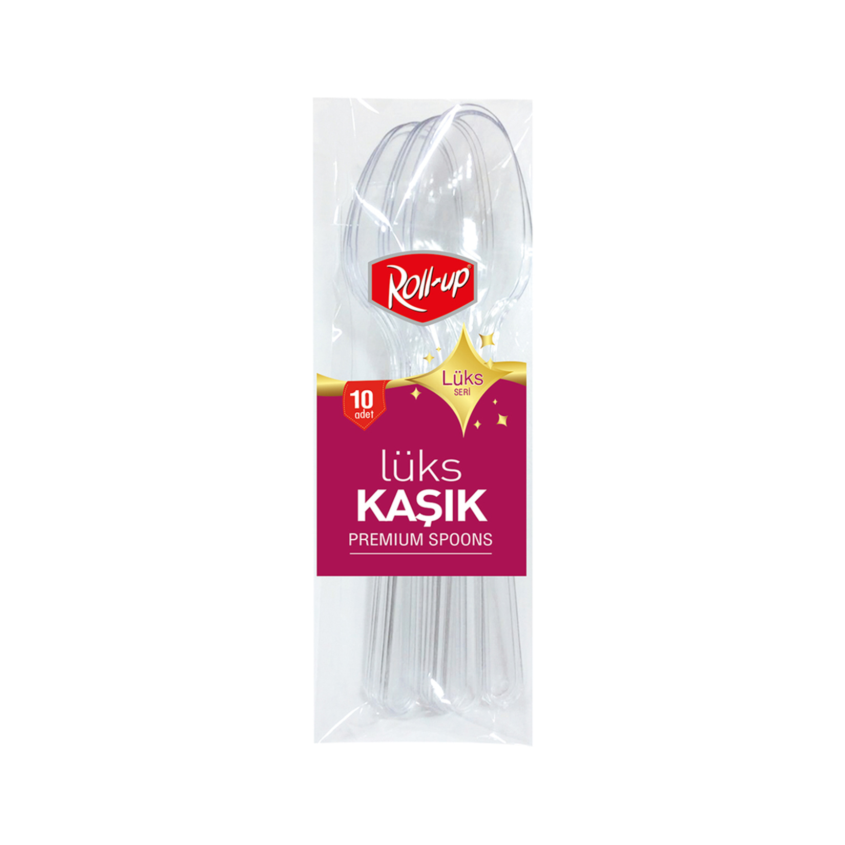 Roll-Up Plastik Lüks Kaşık 10'lu