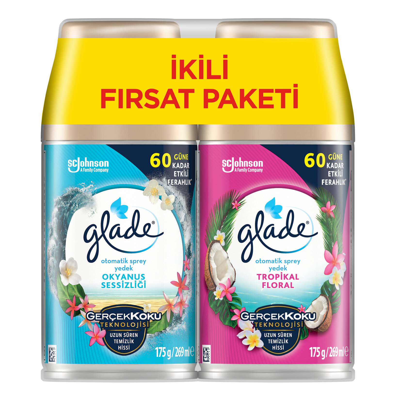 Glade Otomatik Sprey Yedek Okyanus + Tropikal 2'li