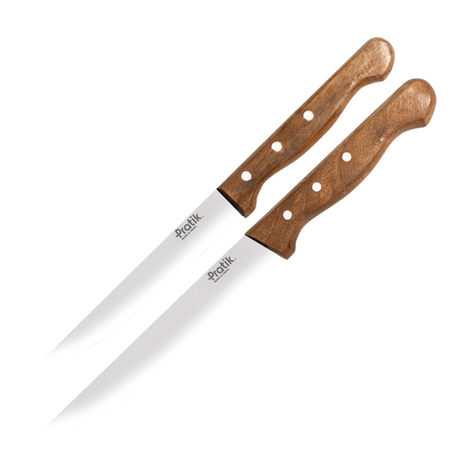 Pratik Ahşap Ceviz Saplı Bıçak Seti 2'li 12 & 15 Cm