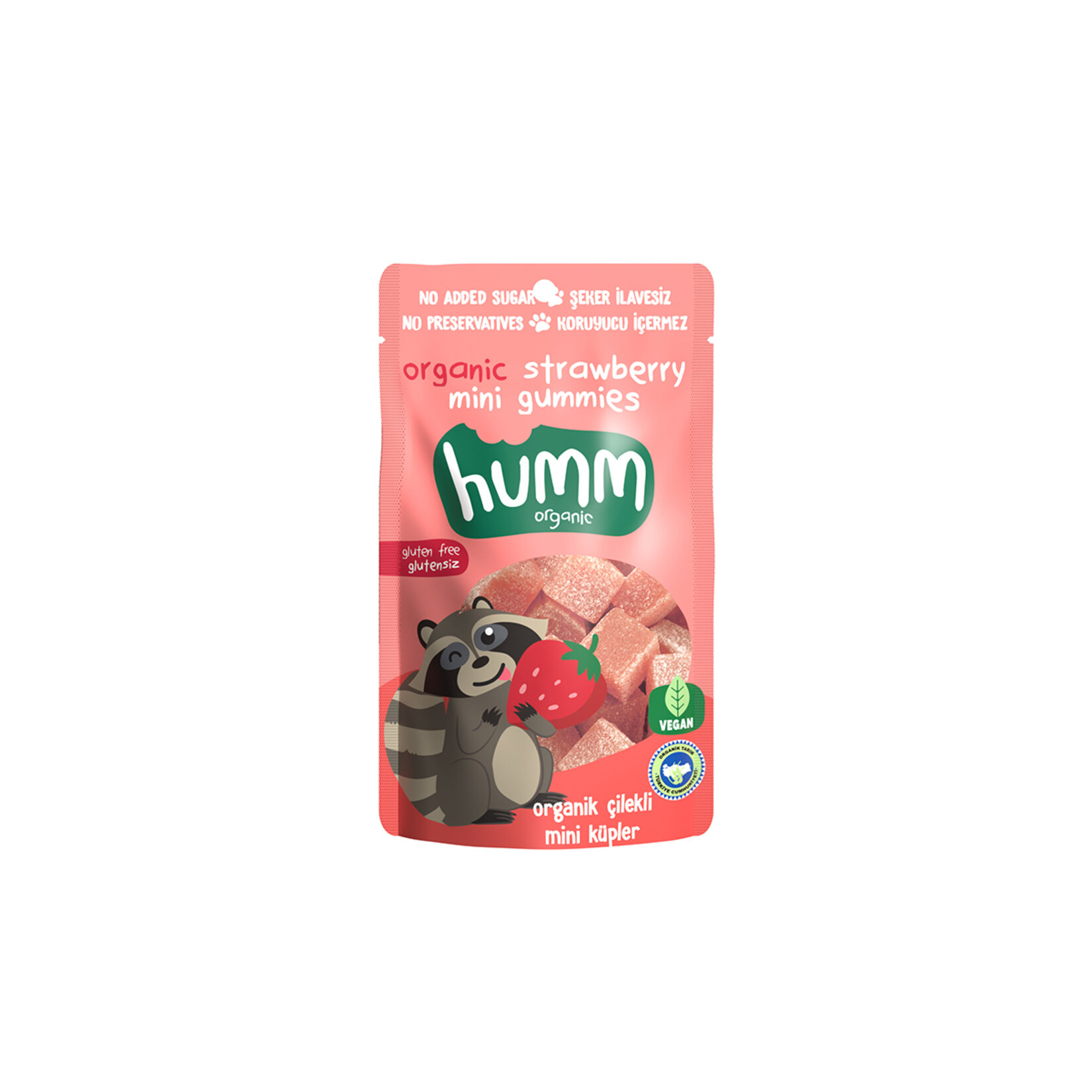 Humm Organic Organik Glutensiz Çilekli Mini Küpler 30G