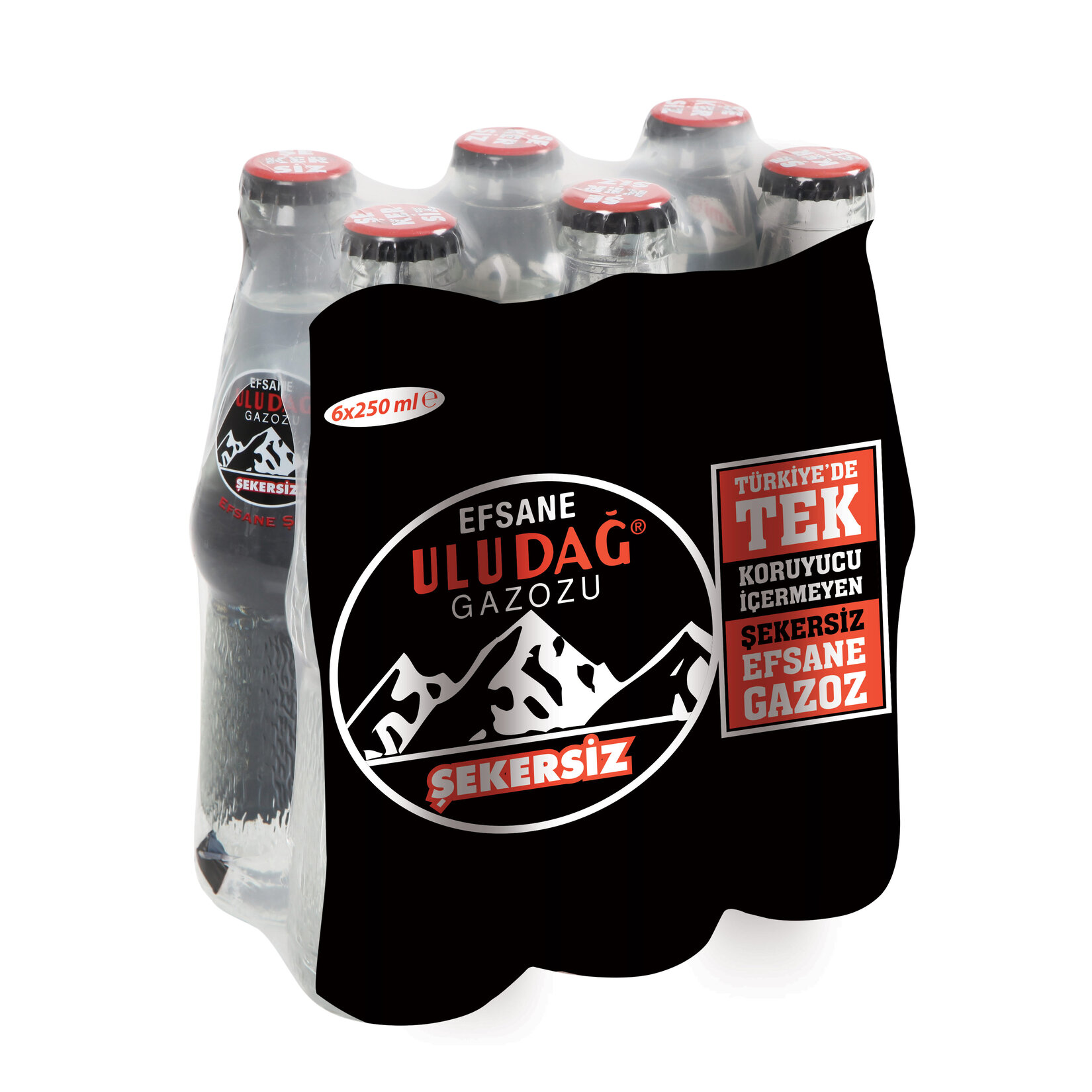 Uludağ Efsane Şekersiz 6x250 Ml Cam