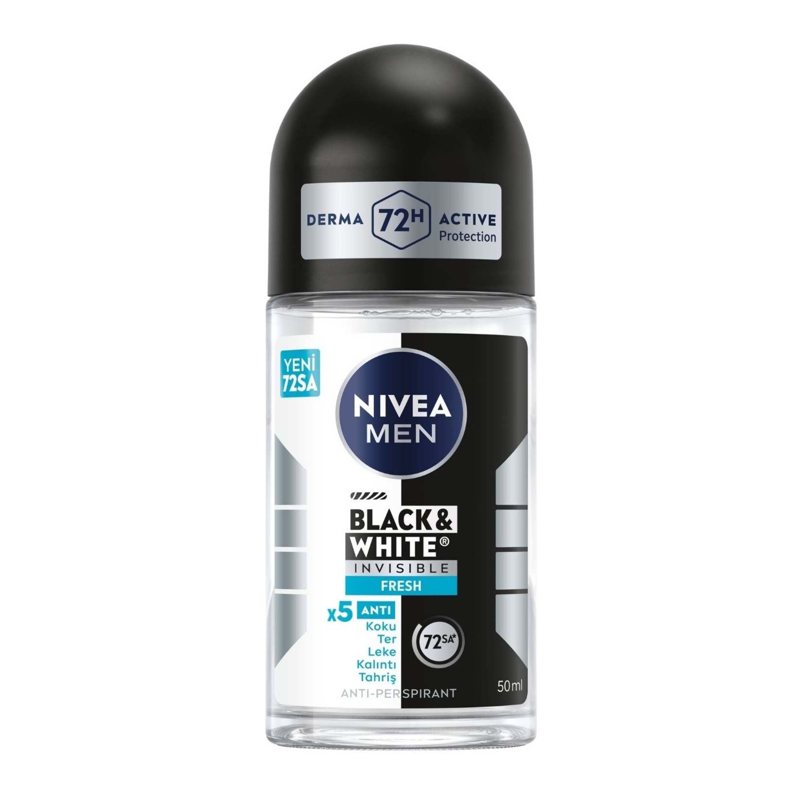 NIVEA Men Erkek Roll On Deodorant Black&White Fresh 50 Ml
