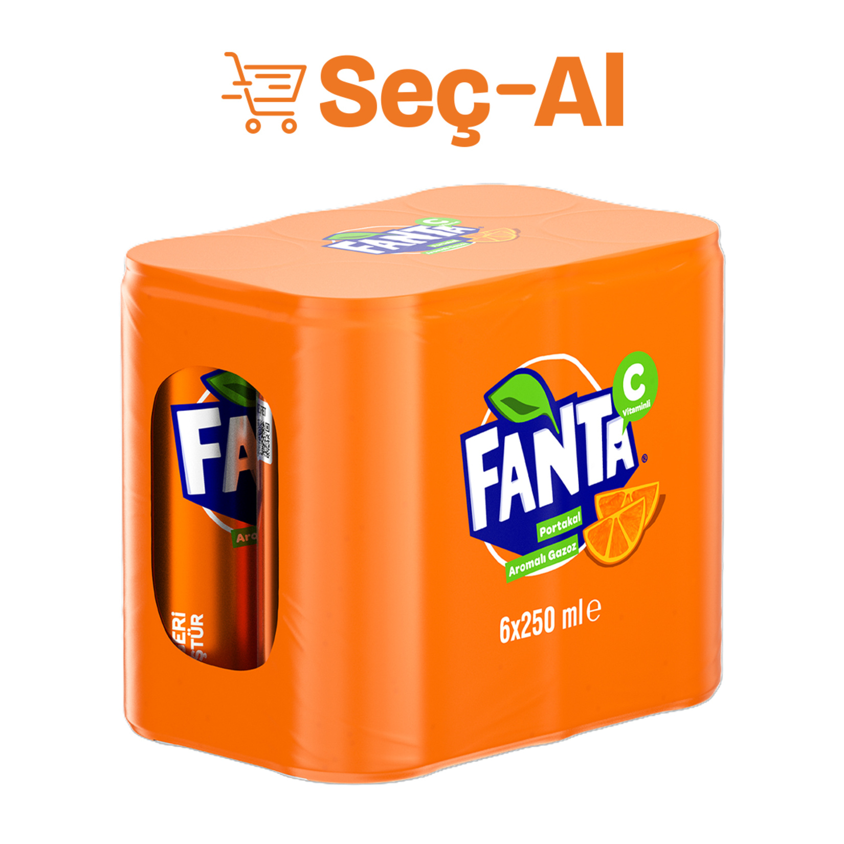 Fanta Portakal Aromalı Kutu 6 x 250 Ml