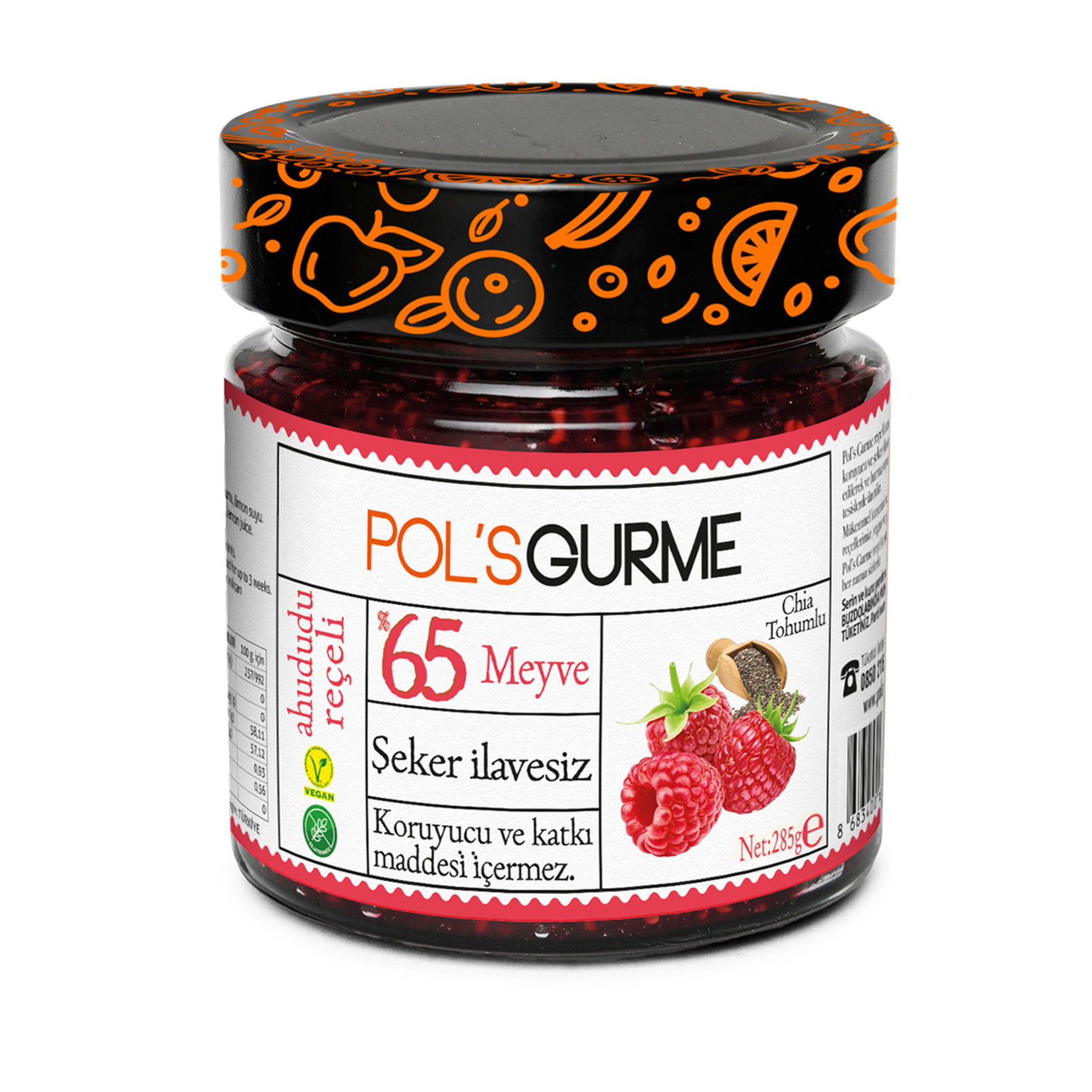 Pol's Gurme Chia Tohumlu Ahududu Reçeli 285 G