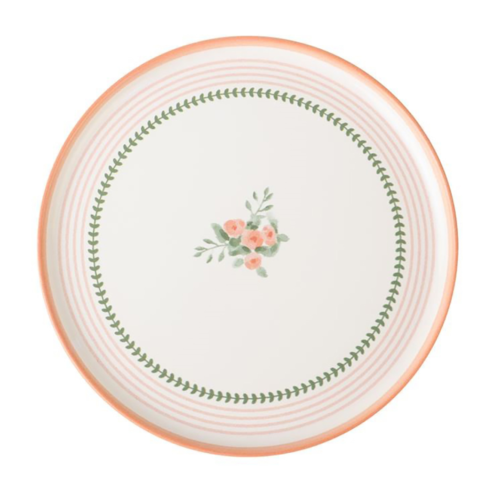 Keramika Çiçekli Pasta Tabağı 22 Cm