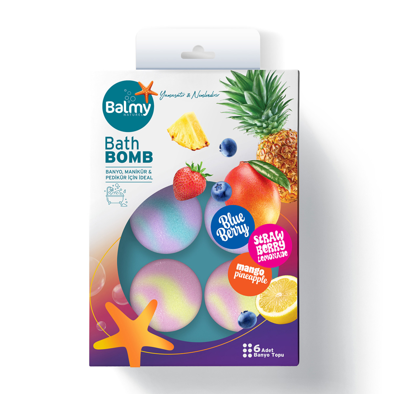 Balmy Naturel 6'lı Banyo Topu Seti 6 x 40 G
