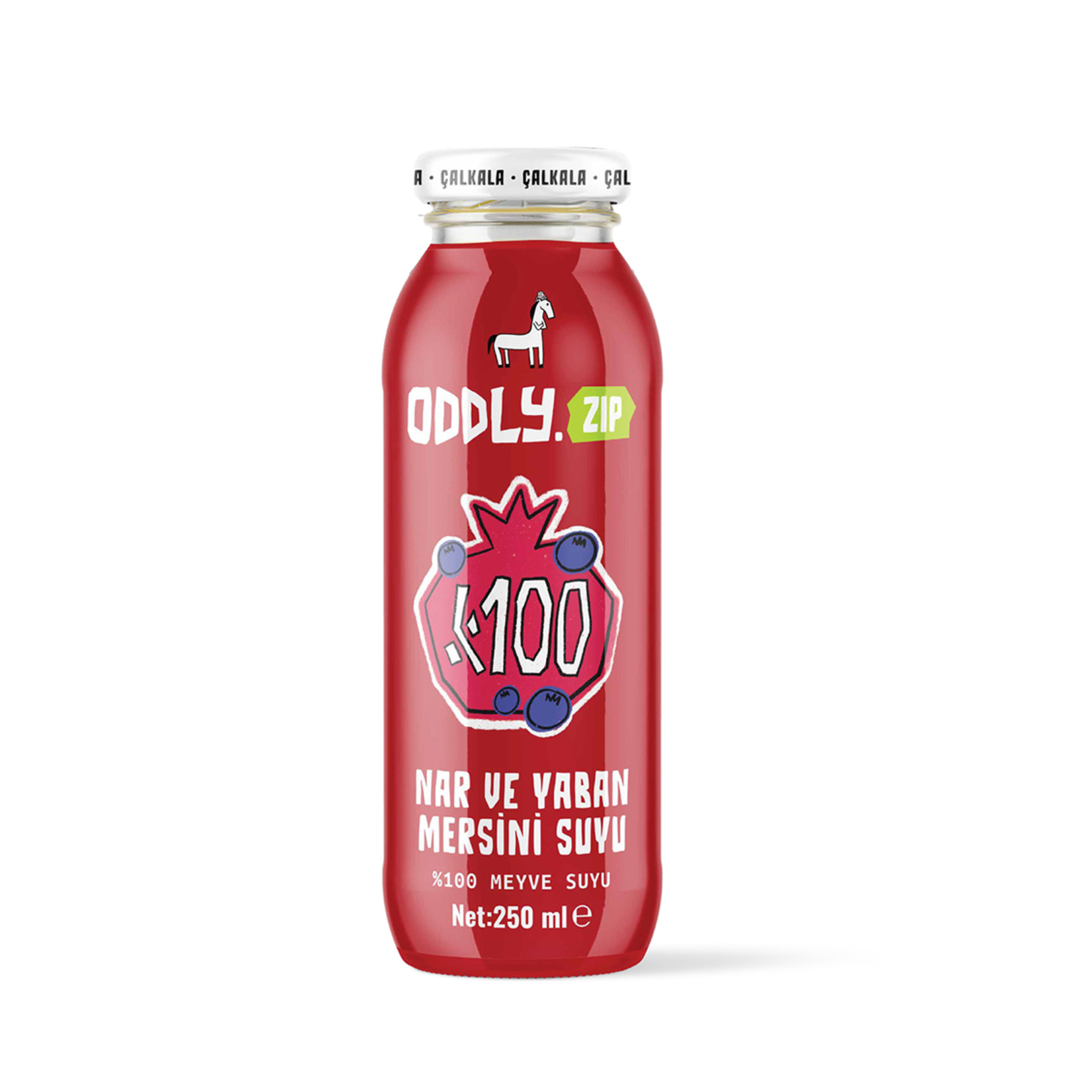Oddly.Zip %100 Nar ve Yaban Mersin Suyu Cam 250 Ml