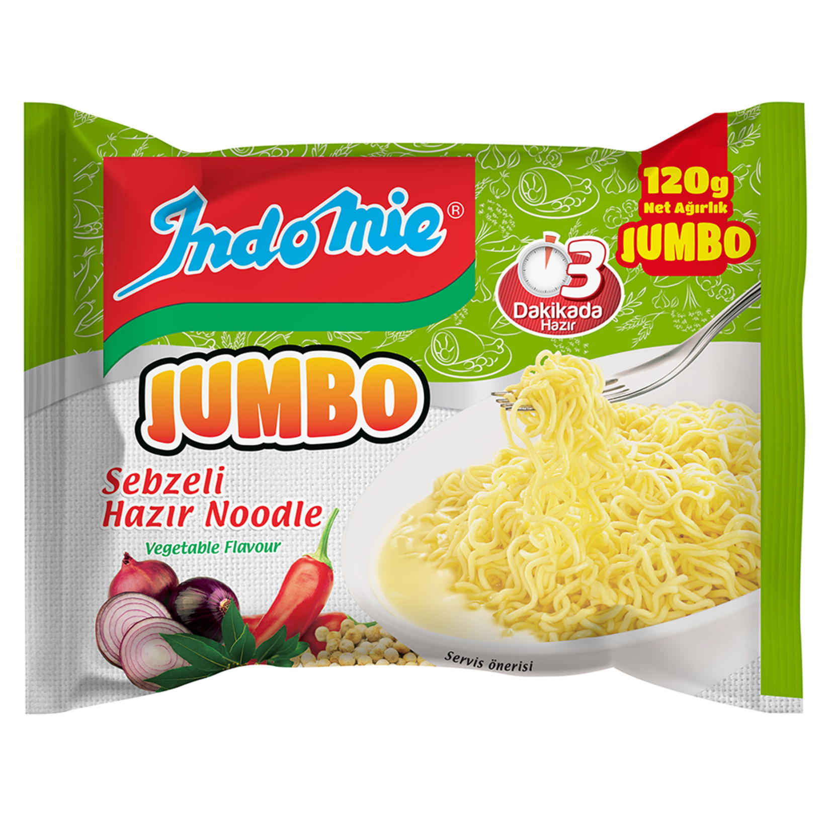 Indomie Jumbo Sebzeli Hazır Noodle 120 G