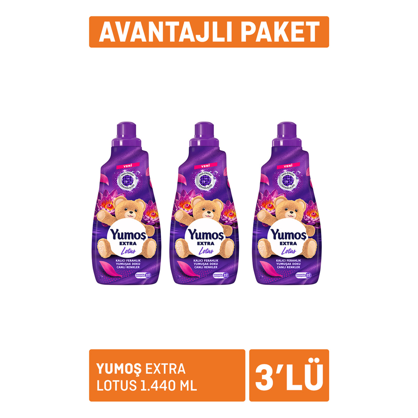 Yumoş Extra Lotus 3 x 1.440 Ml