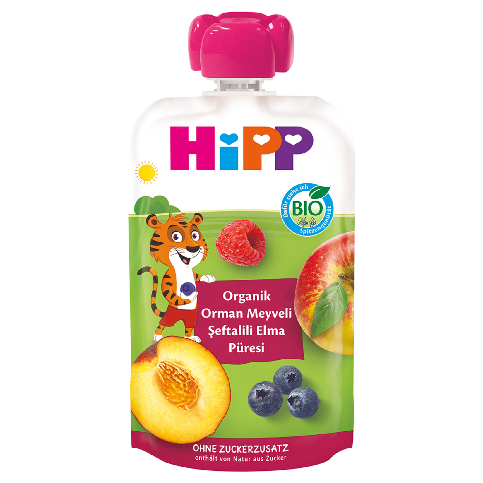 Hipp Organik Orman Meyveli Şeftalili Elma Püresi 100 G