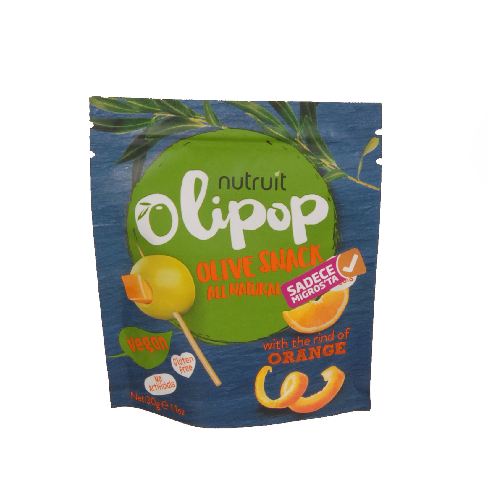 Nutruit Olipop Portakal Kabuğu Dolgulu Yeşil Zeytin 30G