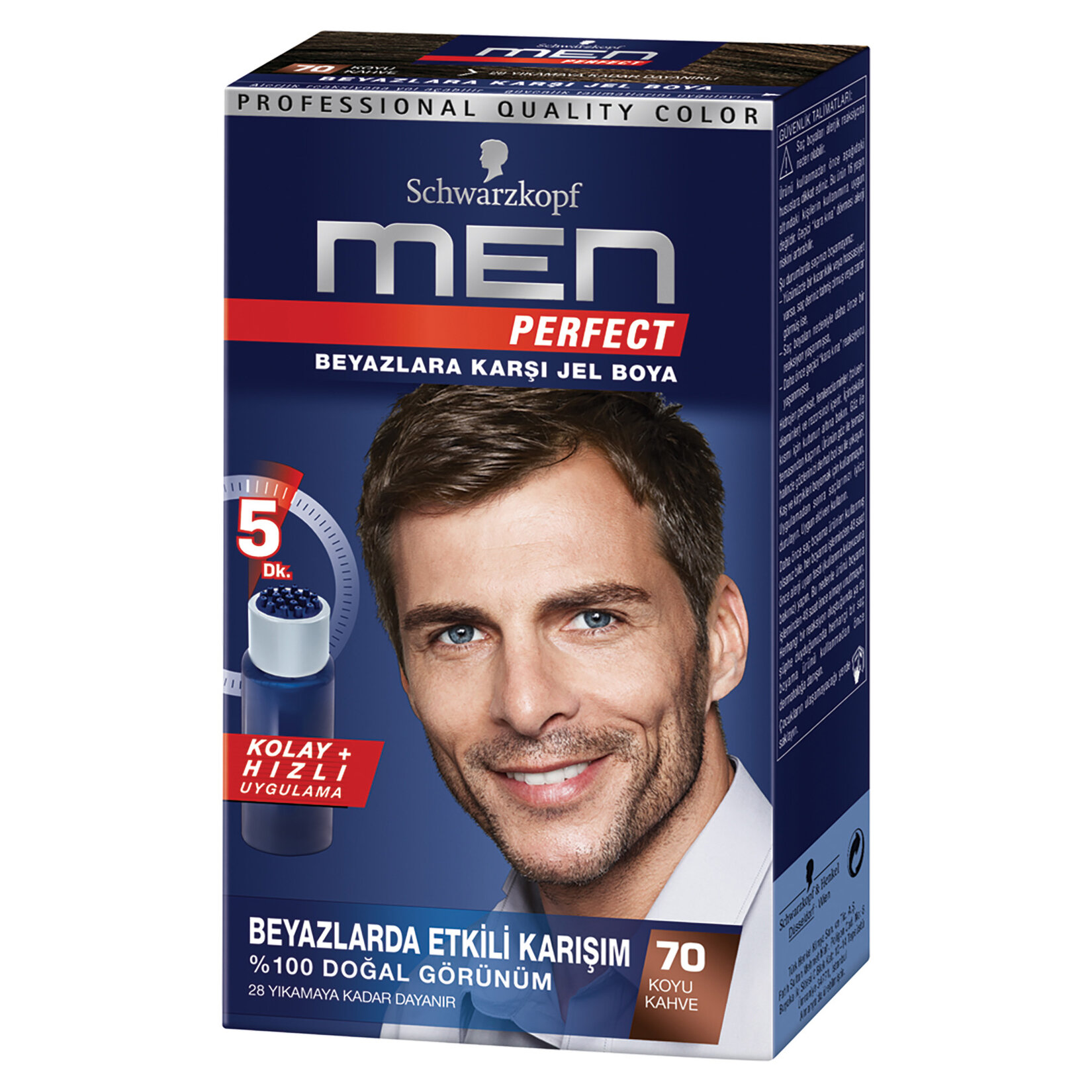 Men Perfect 70 Koyu Kahve Erkek Saç Boyası 80 Ml