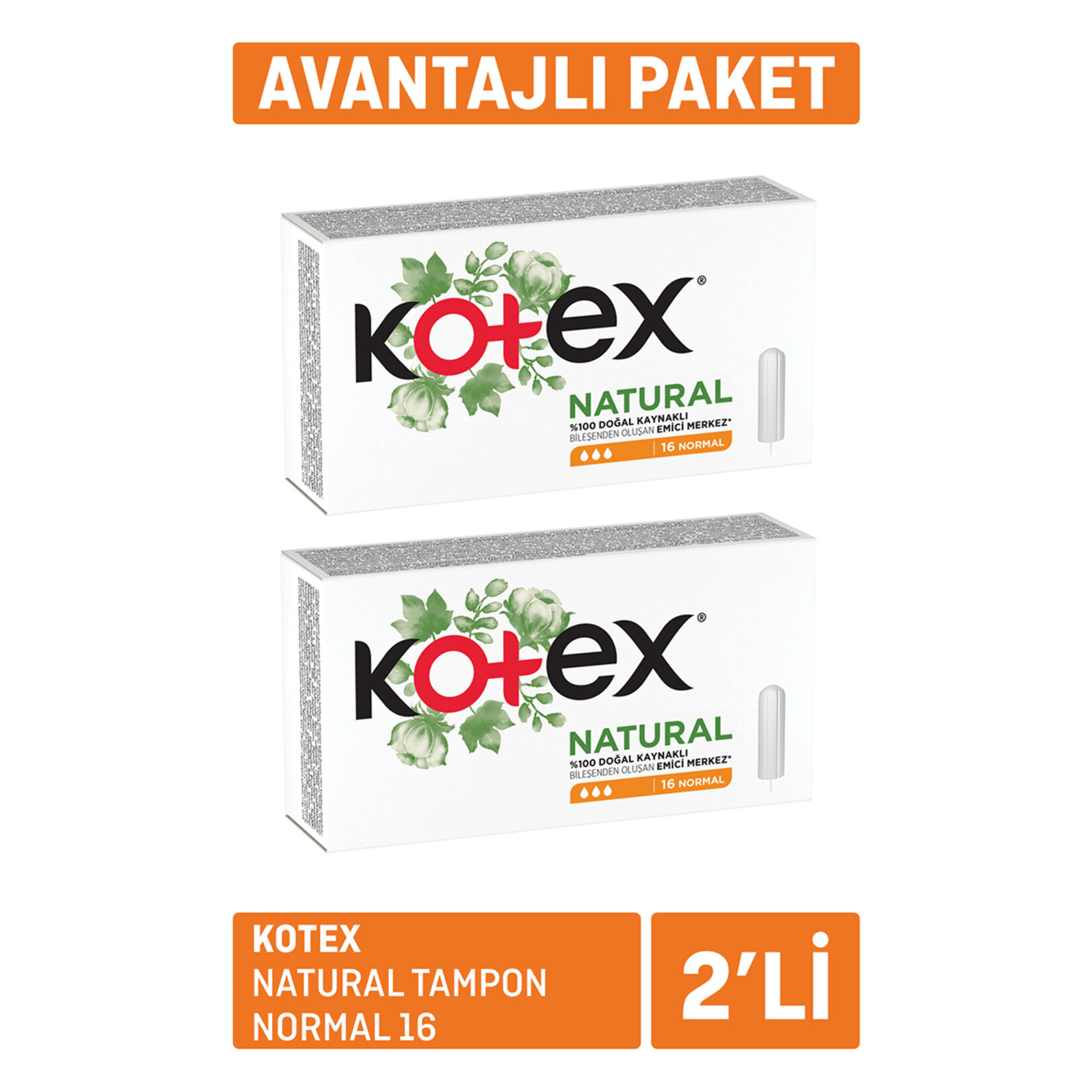 Kotex Natural Tampon Normal 16 x 2