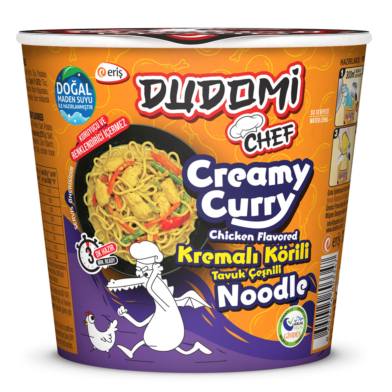 Dudomi Kremalı Körili Tavuk Çeşnili Noodle Bardak 80 G