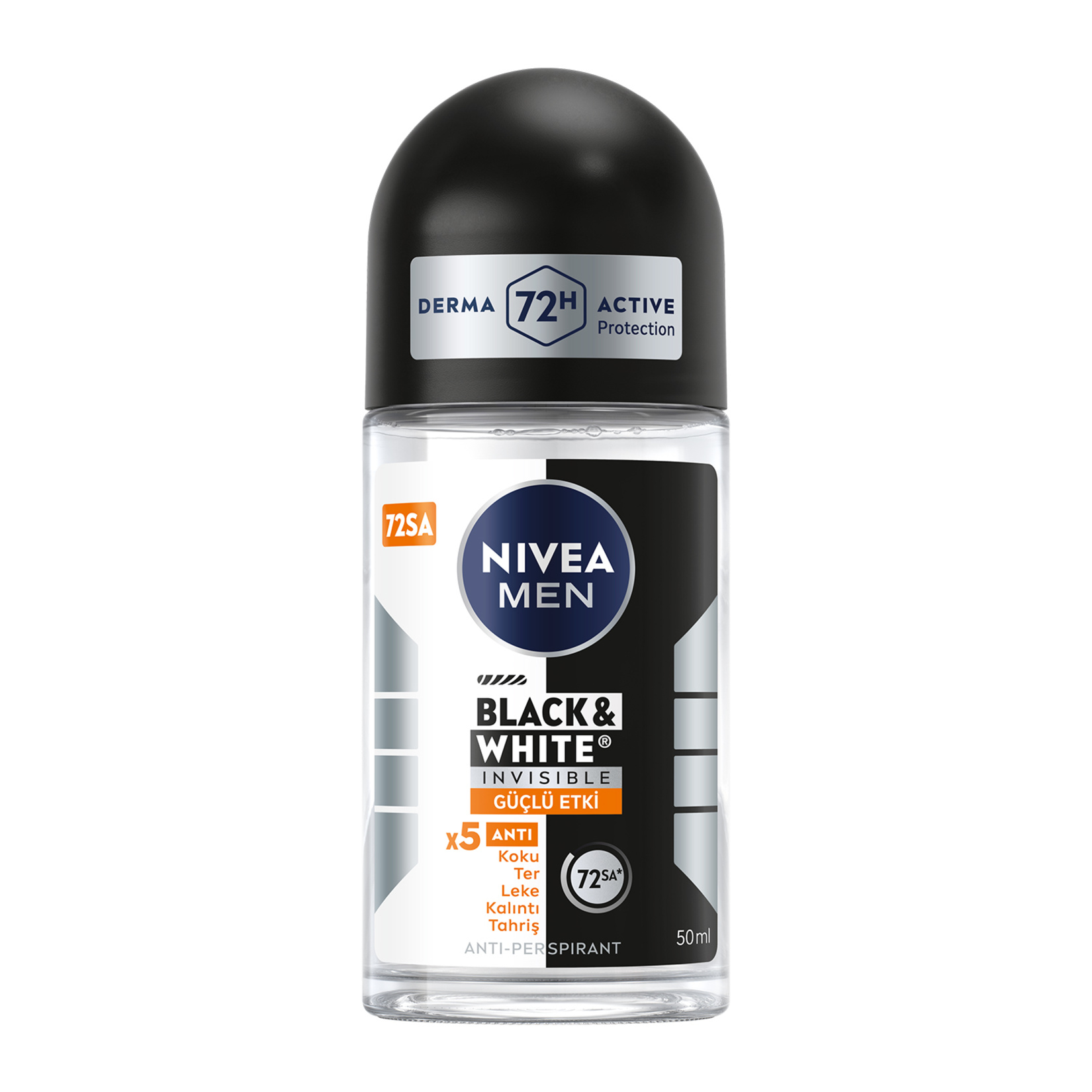 NIVEA MEN Erkek Roll On Deodorant Black&White Invisible Güçlü Etki 50 ml