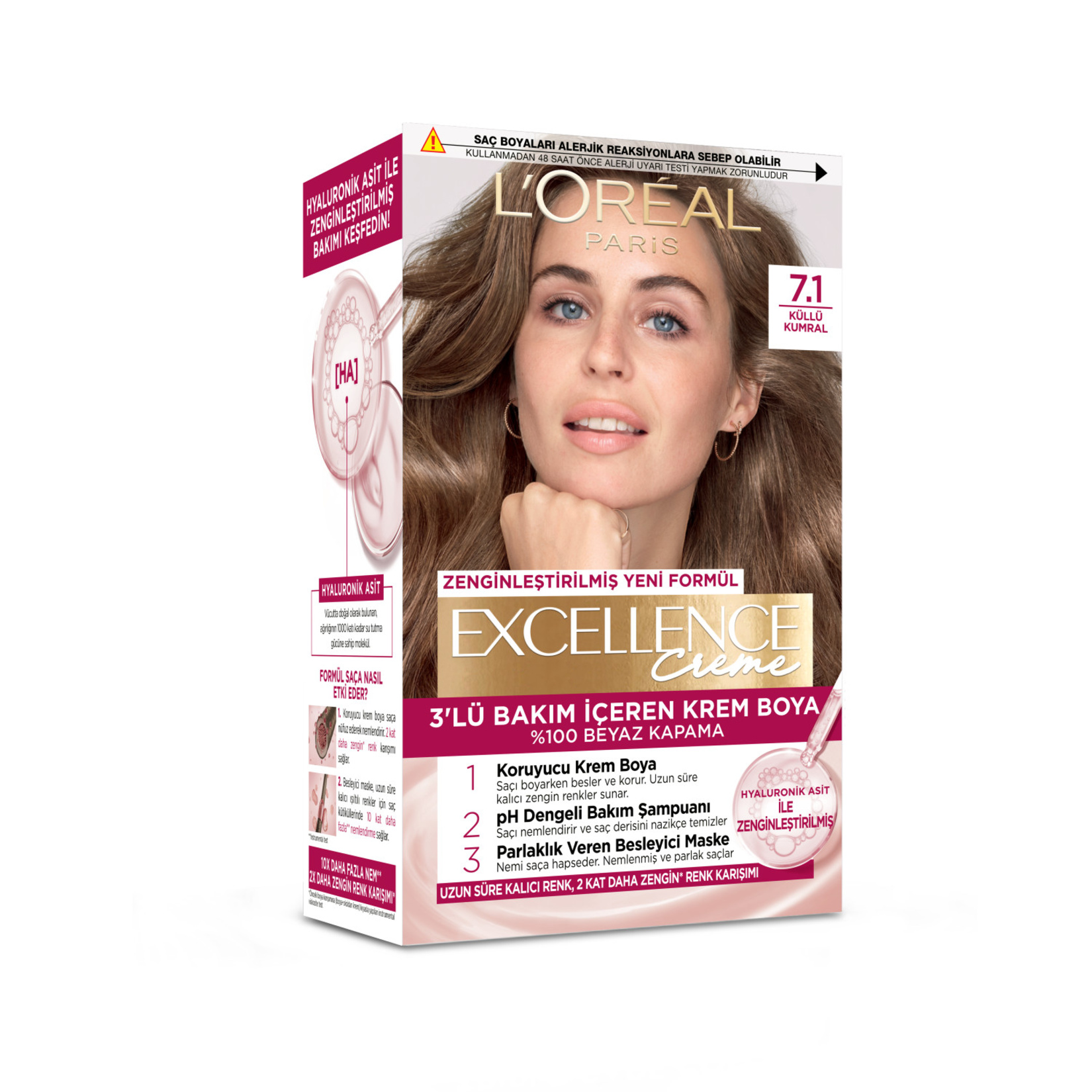 Excellence Creme 7.1 Küllü Kumral Saç Boyası 192 Ml