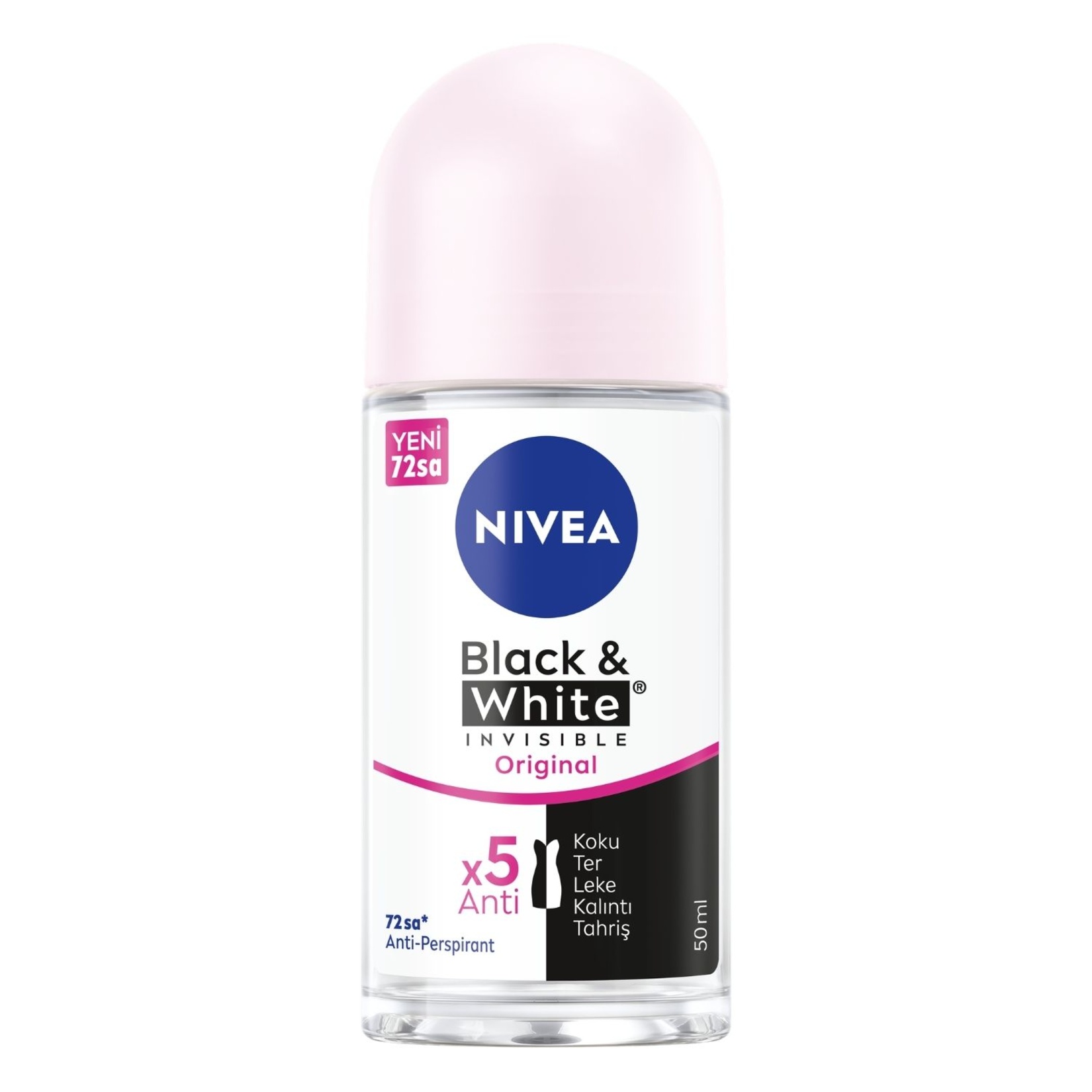 NIVEA Kadın Roll-on Deodorant Black&White Clear 72 Saat Anti-perspirant Koruma 50ml