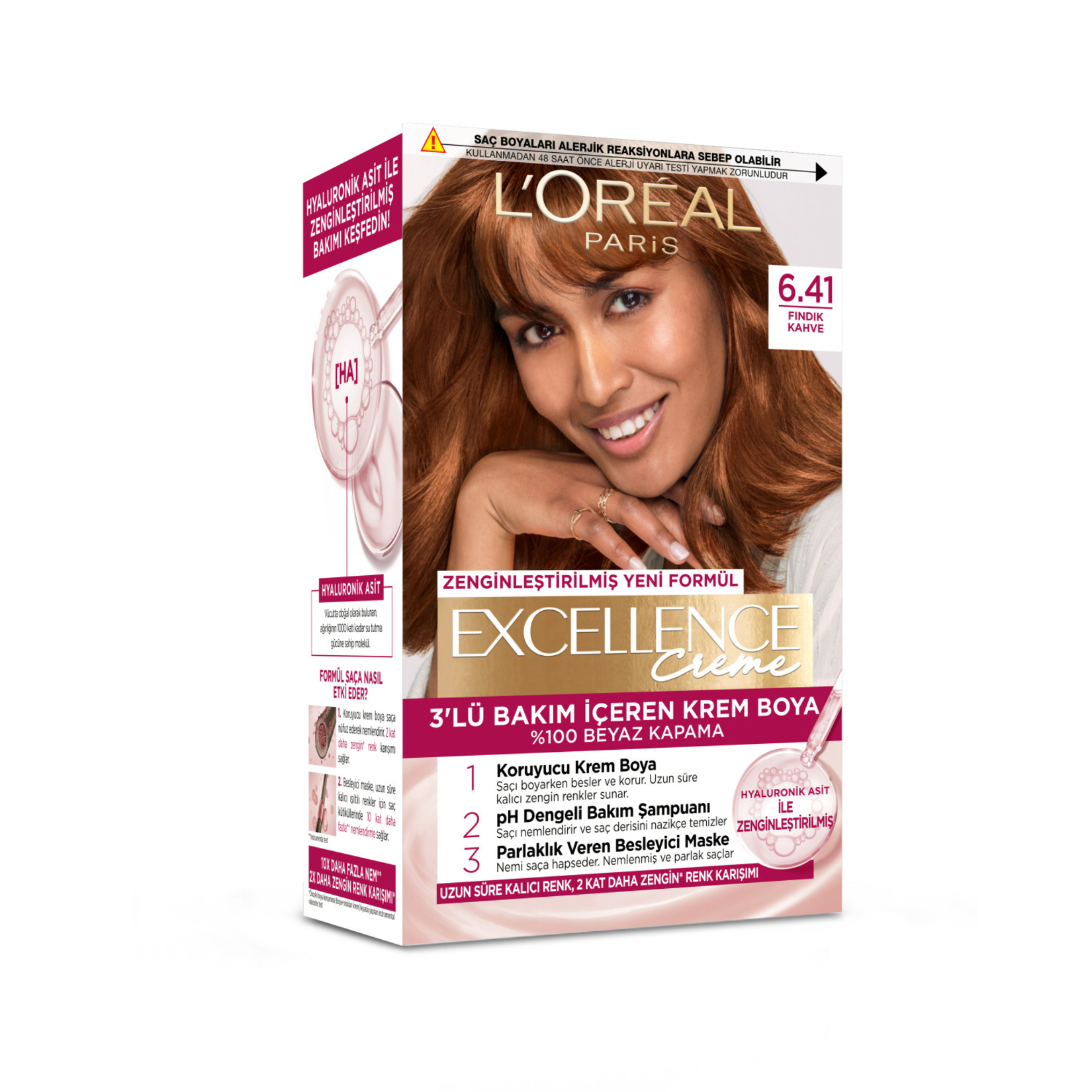 Excellence Creme Saç Boyası - 6.41 Fındık Kahve 192 Ml