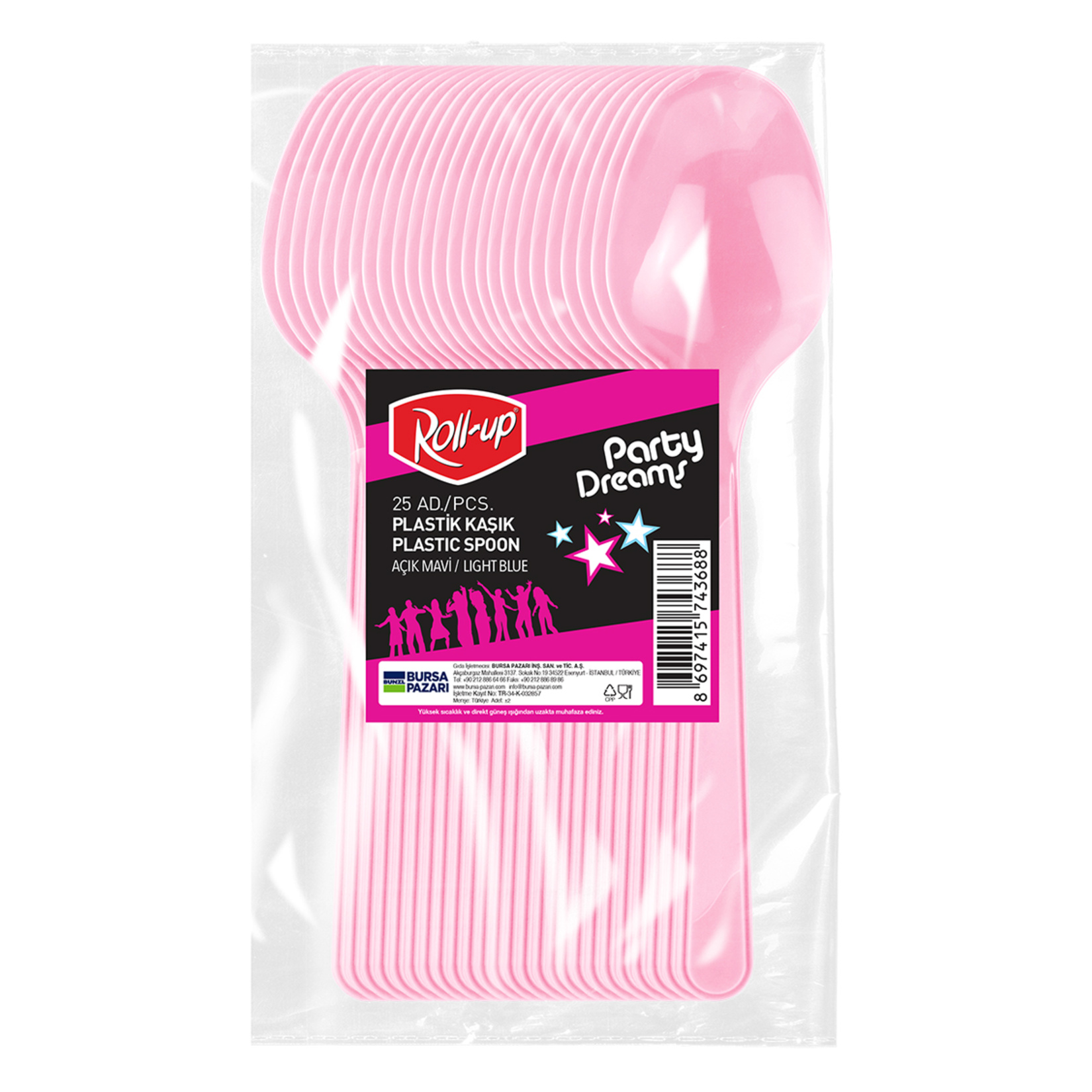Roll-Up Party Dreams Kaşık Pembe 25'li